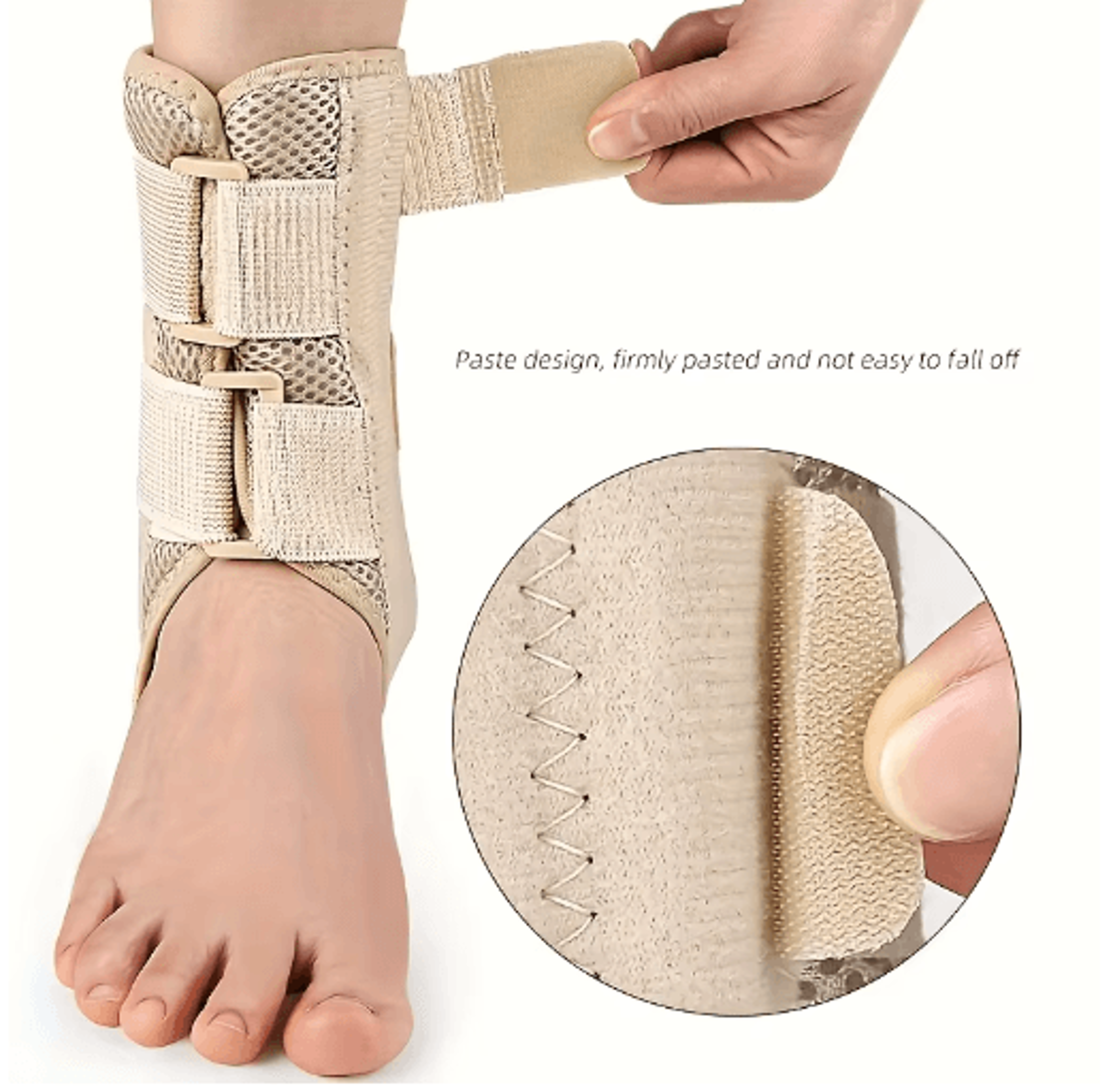 spring bar adjustable ankle support brace – breathable compression sleeve with dual-side stabilizers