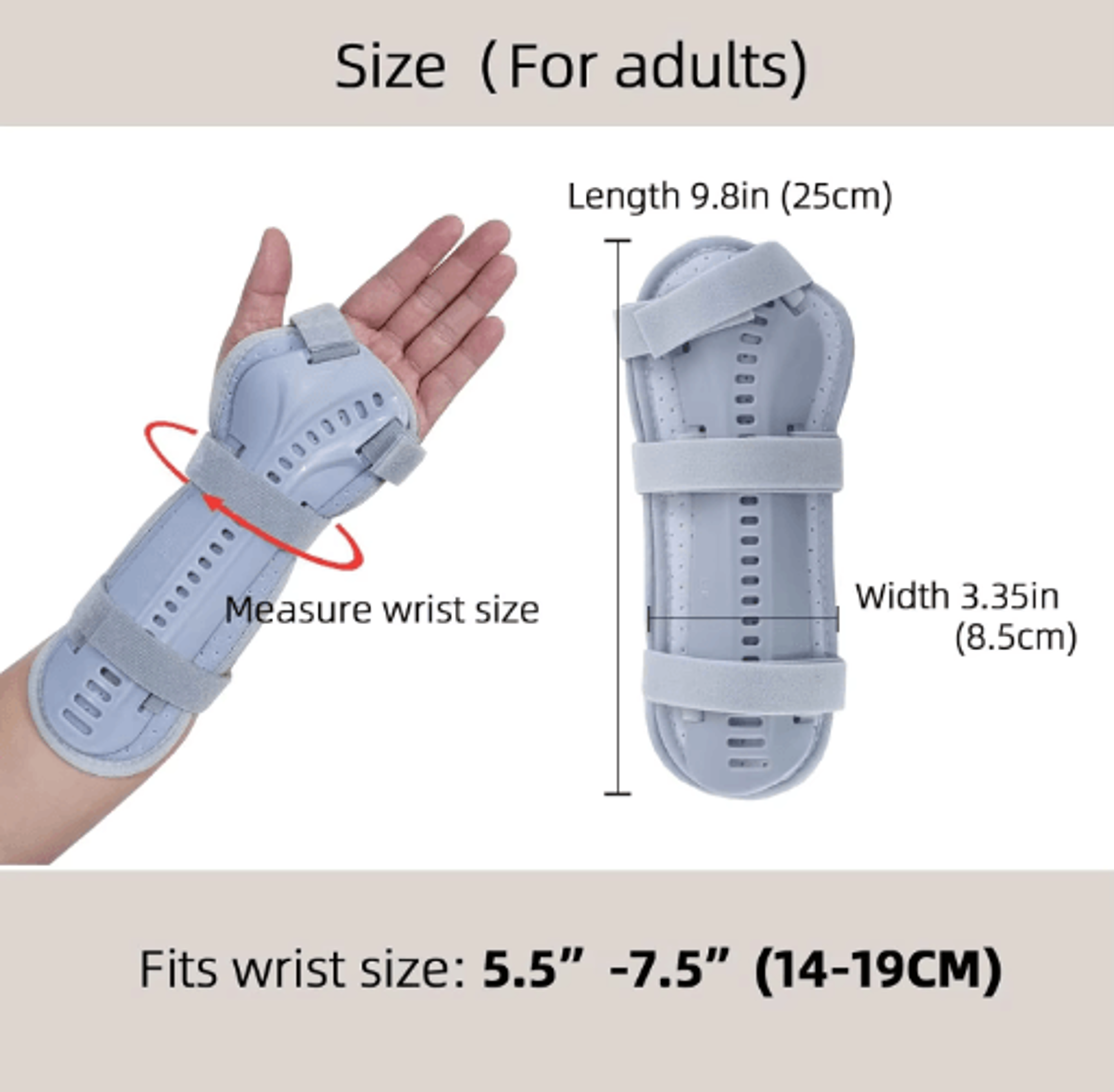 adjustable wrist splint brace with removable support – breathable wrist stabilizer for adults