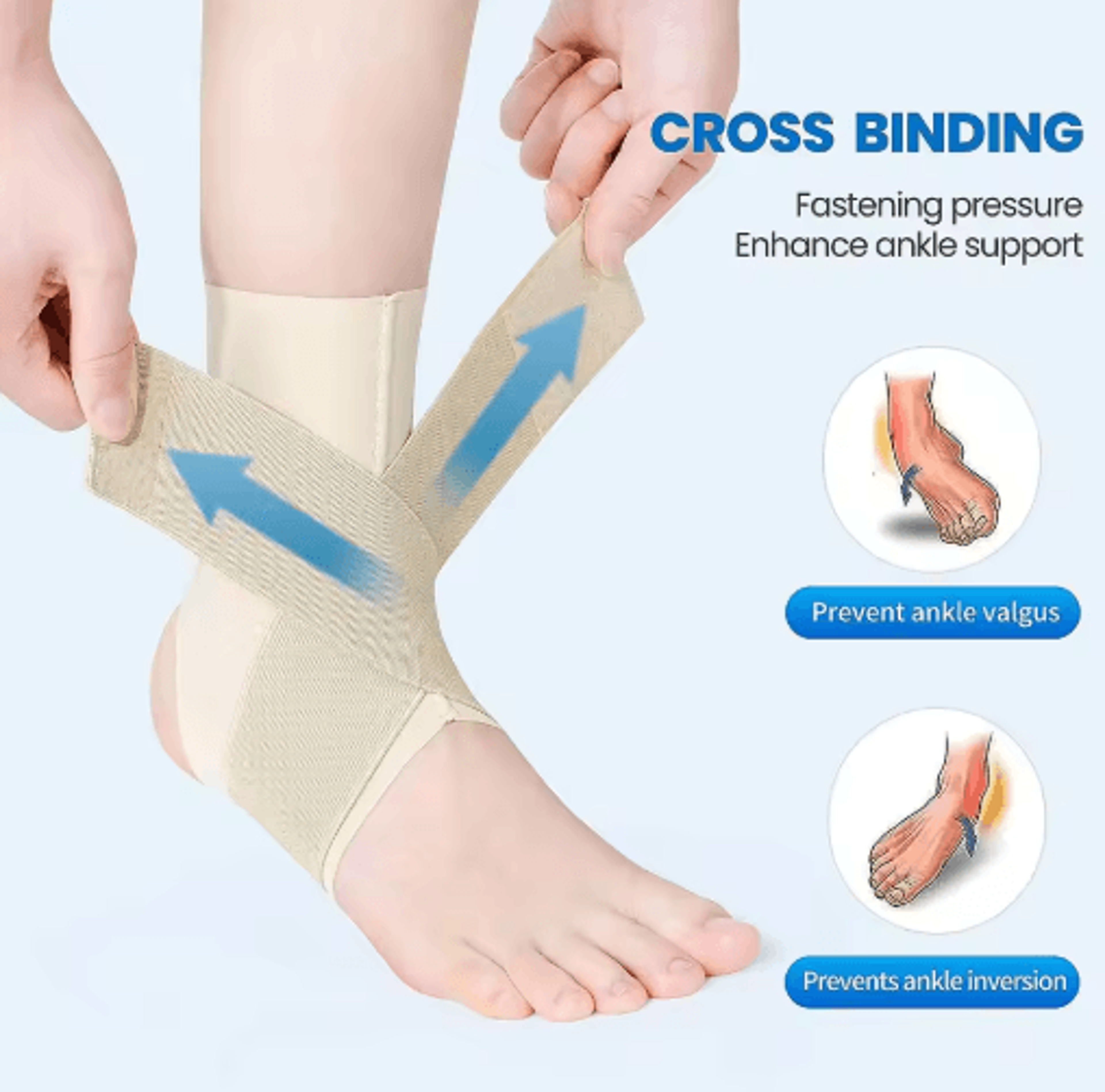 adjustable compression ankle brace – breathable ankle support wrap for men & women