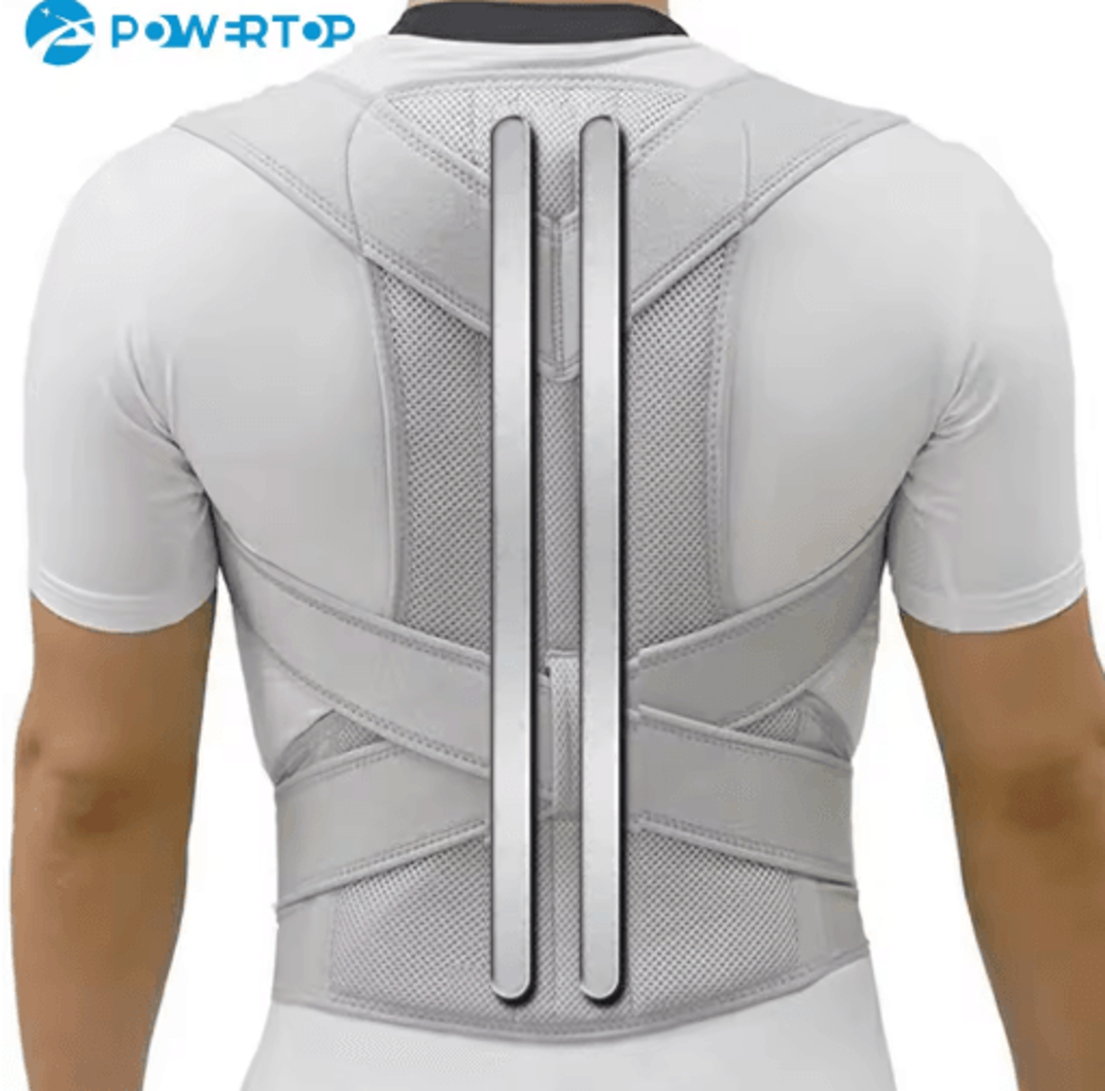 alloy bar posture corrector back brace – adjustable spine & shoulder support belt for men & women