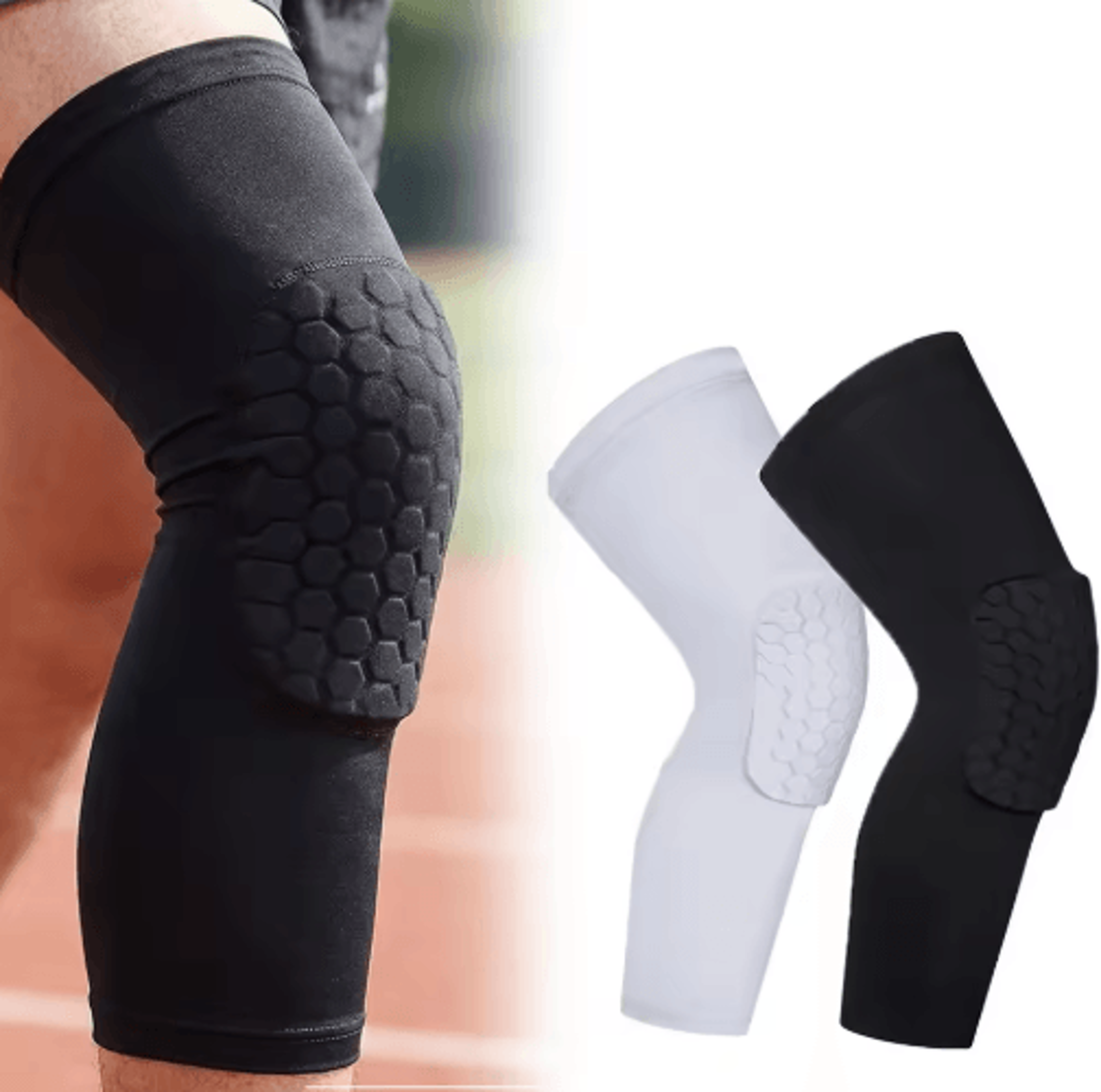 basketball knee compression sleeve with eva honeycomb padding – protective sports knee support for men & women
