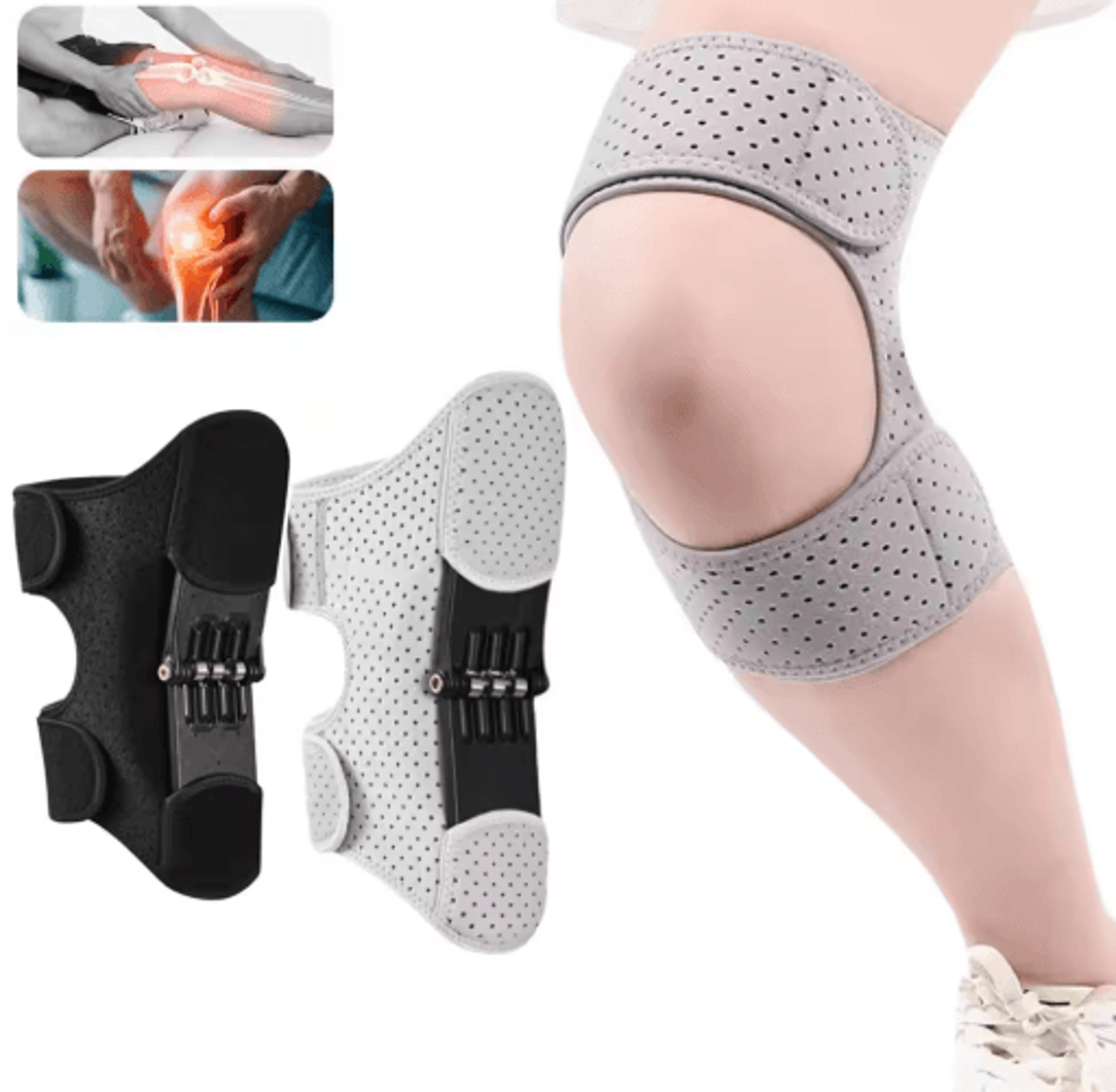 adjustable spring knee stabilizer brace – ergonomic joint support pad for everyday activities