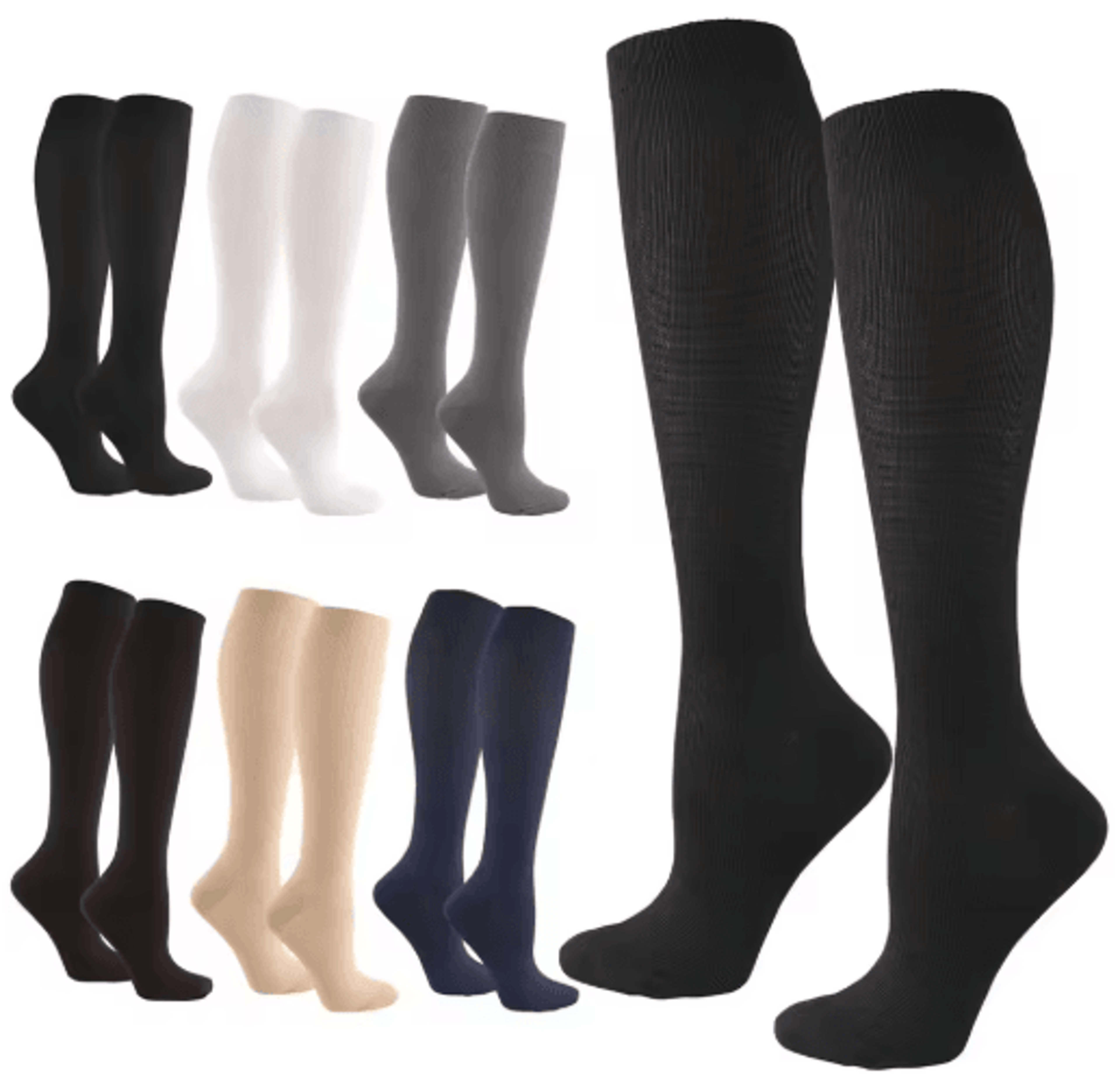 graduated compression socks for men & women – breathable knee-high athletic socks for running, travel & everyday wear