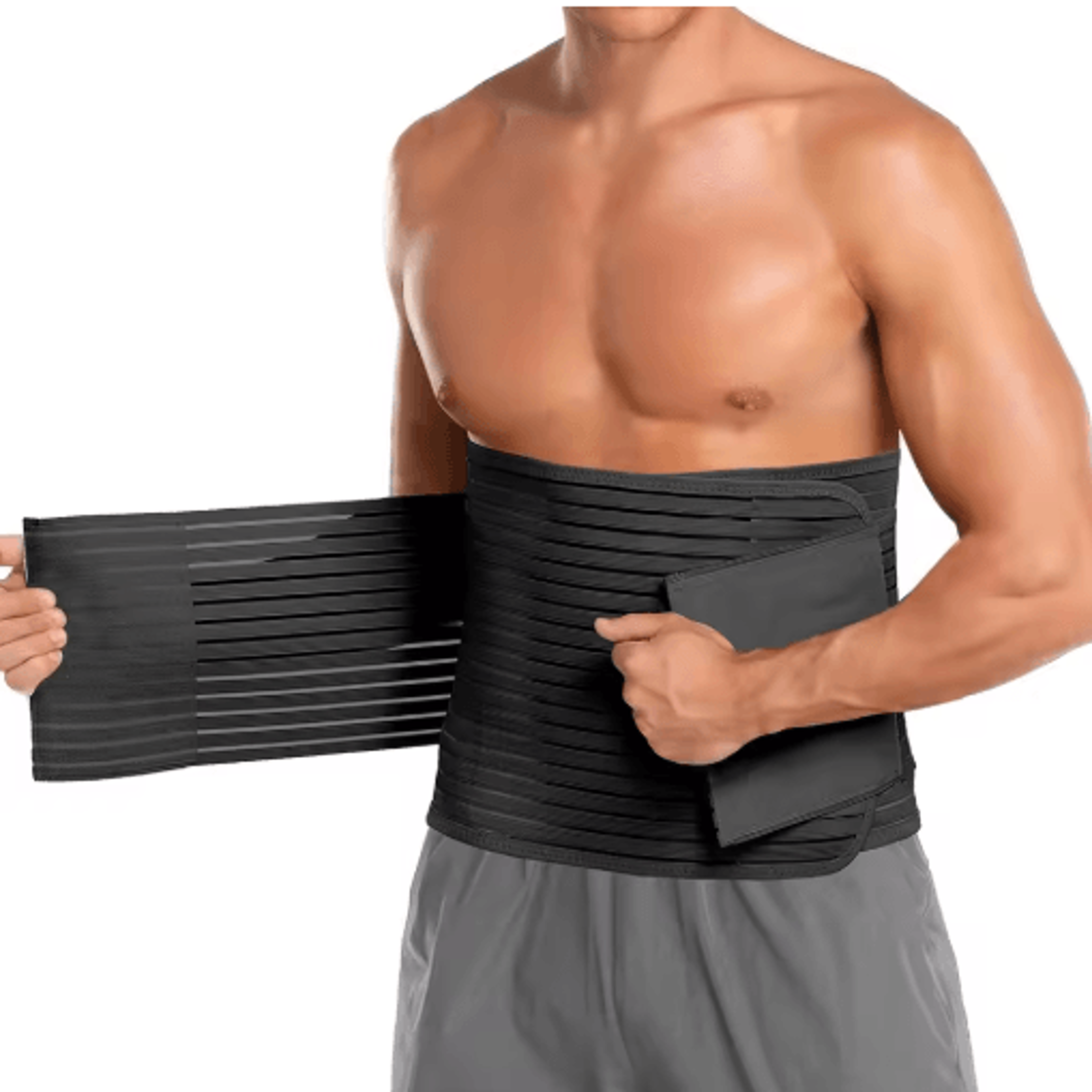 adjustable abdominal binder compression wrap – breathable belly support belt for men & women