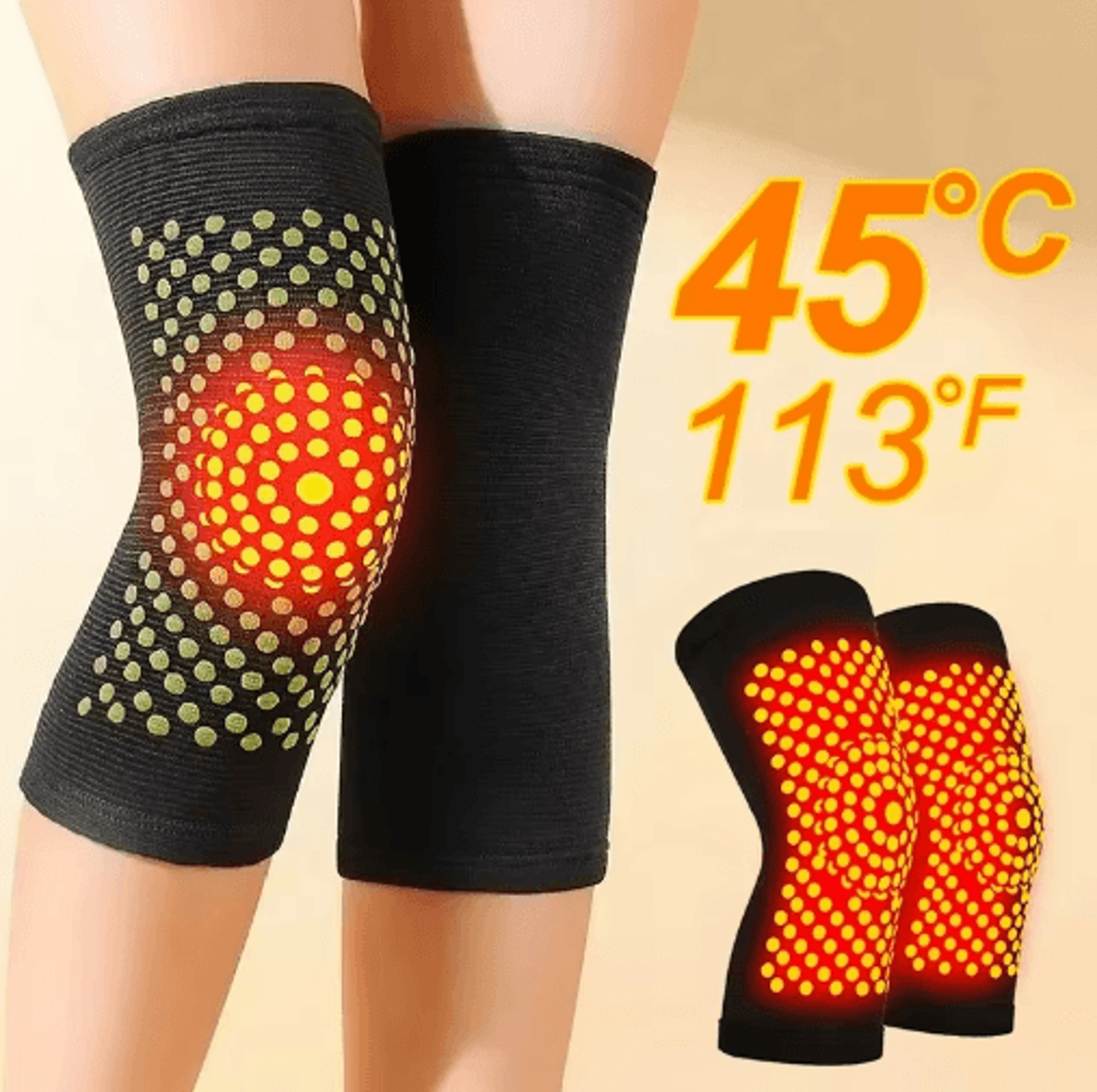 1 pair thermal knee support sleeves – adjustable compression knee braces for everyday comfort