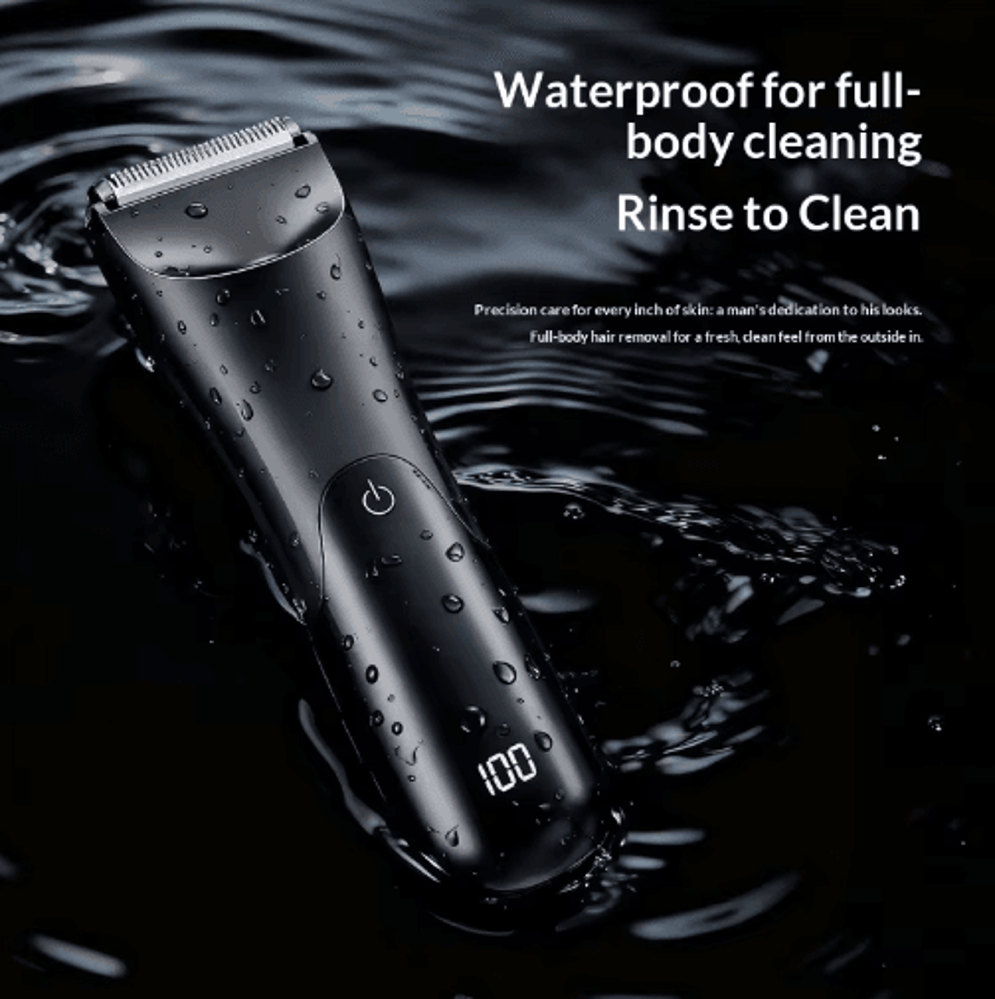 body hair trimmer, groin hair trimmer, men's body groomer, waterproof trimmer, ceramic blade trimmer
