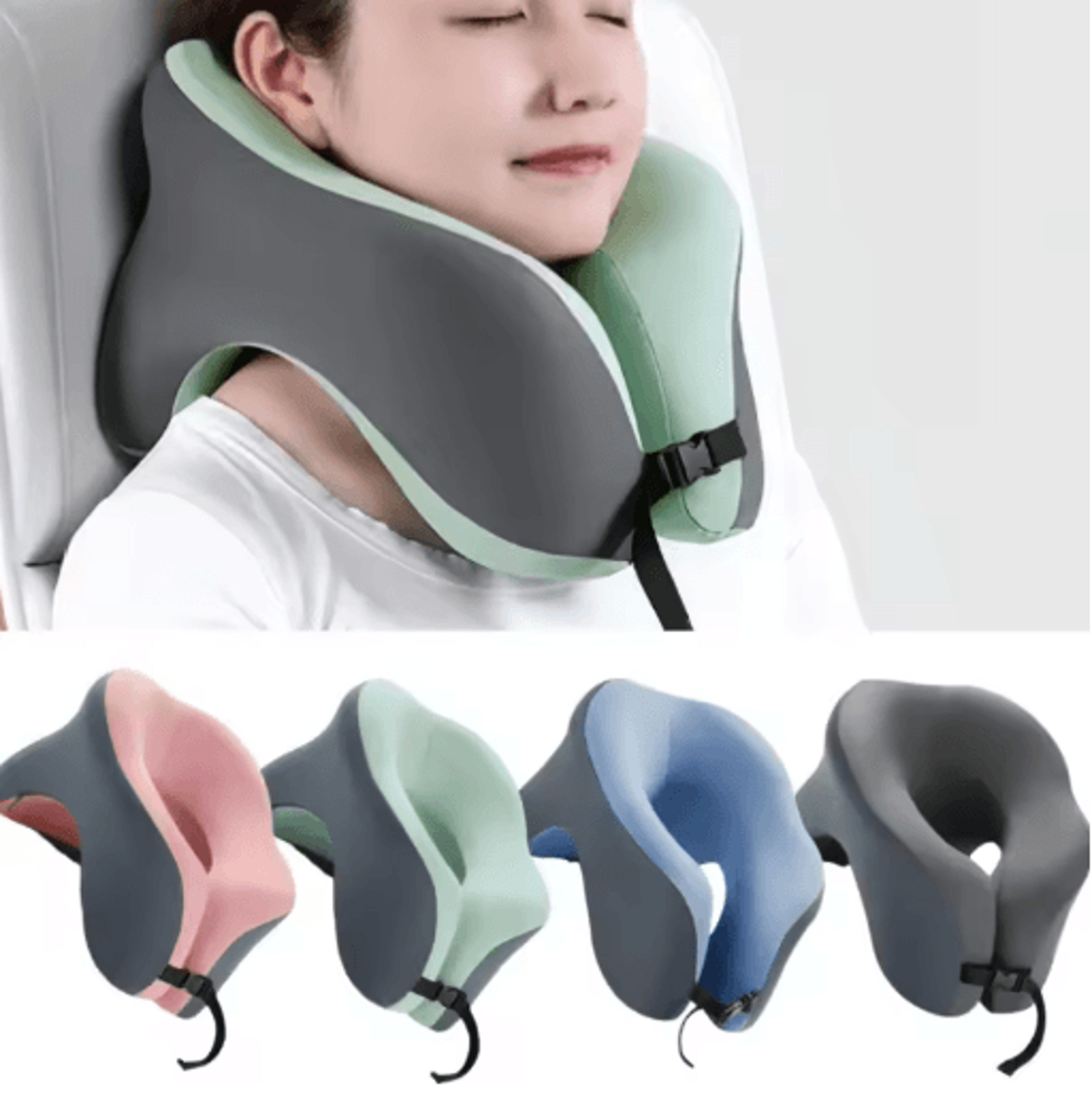 memory foam travel pillow, u-shaped neck pillow, travel neck cushion, portable travel pillow, ergonomic neck support pil