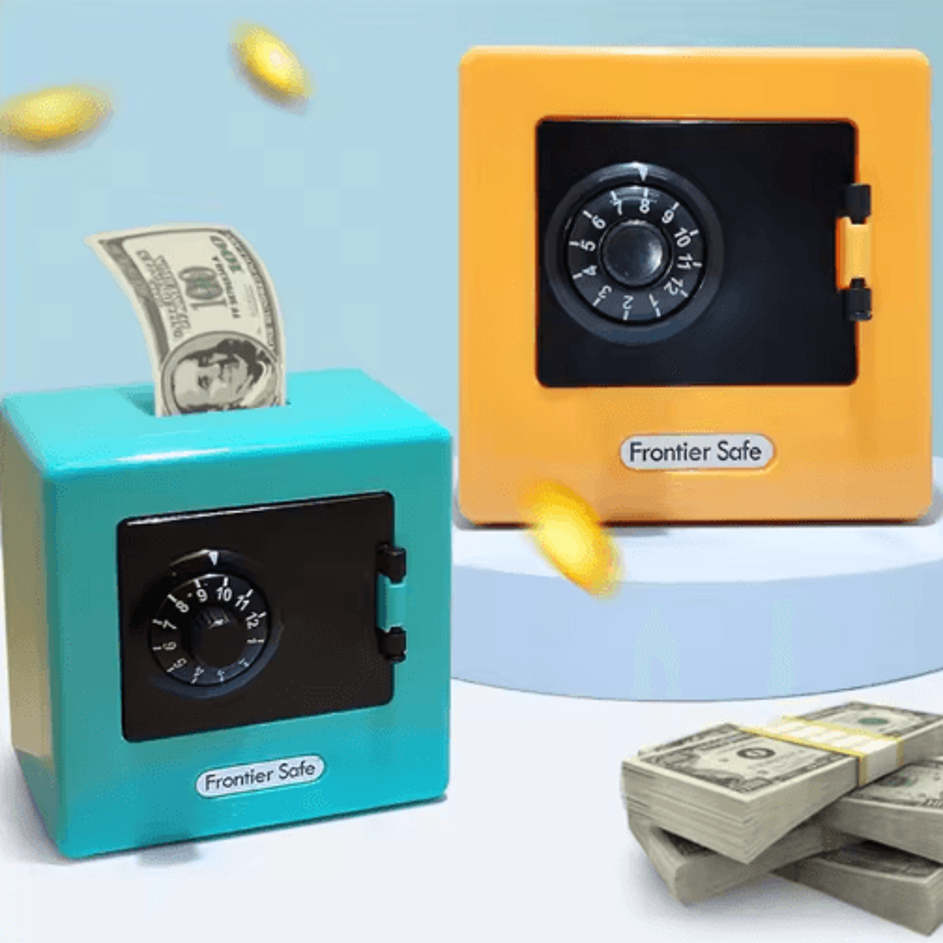 mini atm piggy bank – retro password money box with automatic banknote deposit