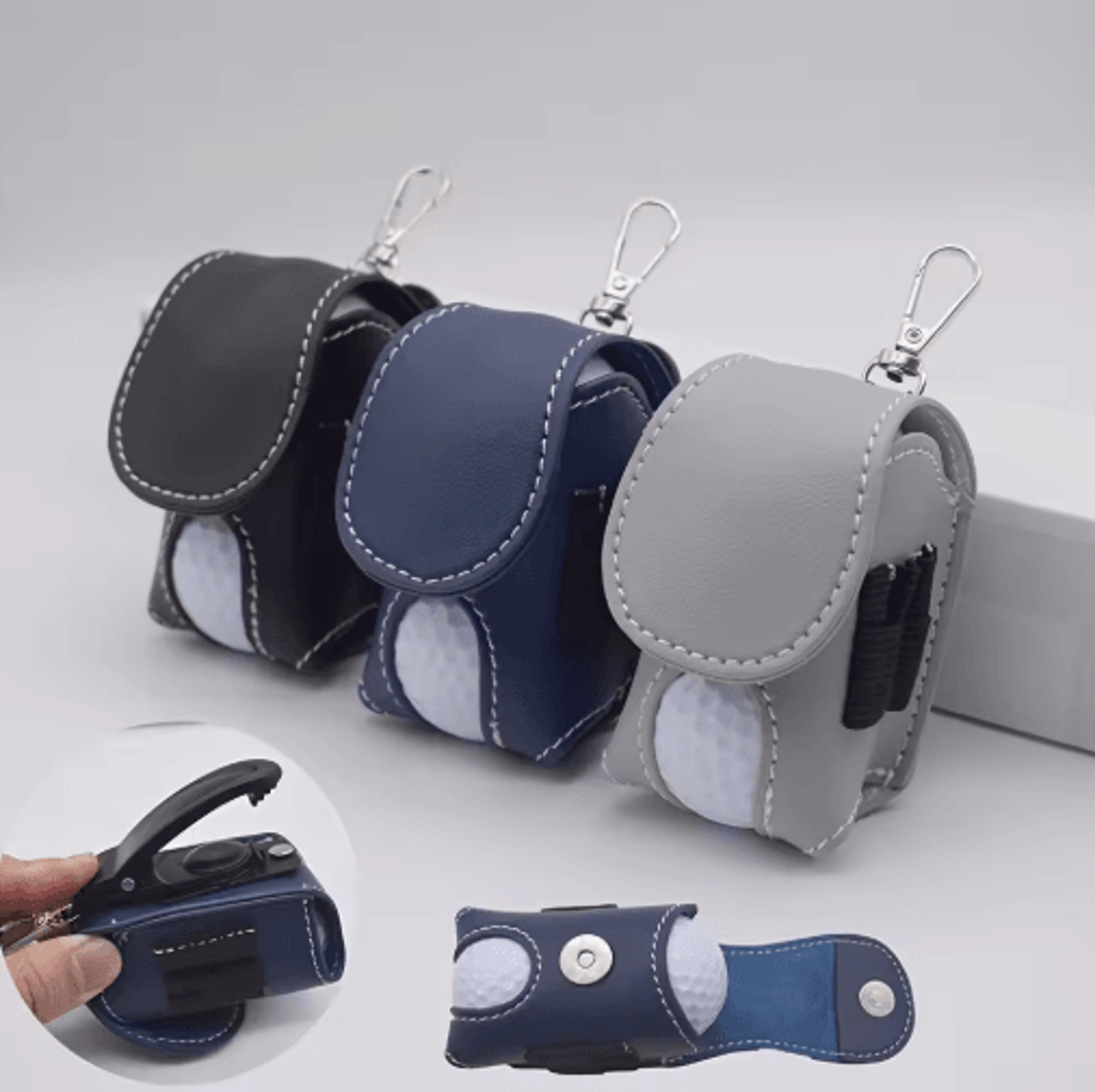 portable mini golf accessory bag – compact storage pouch with hanging hook
