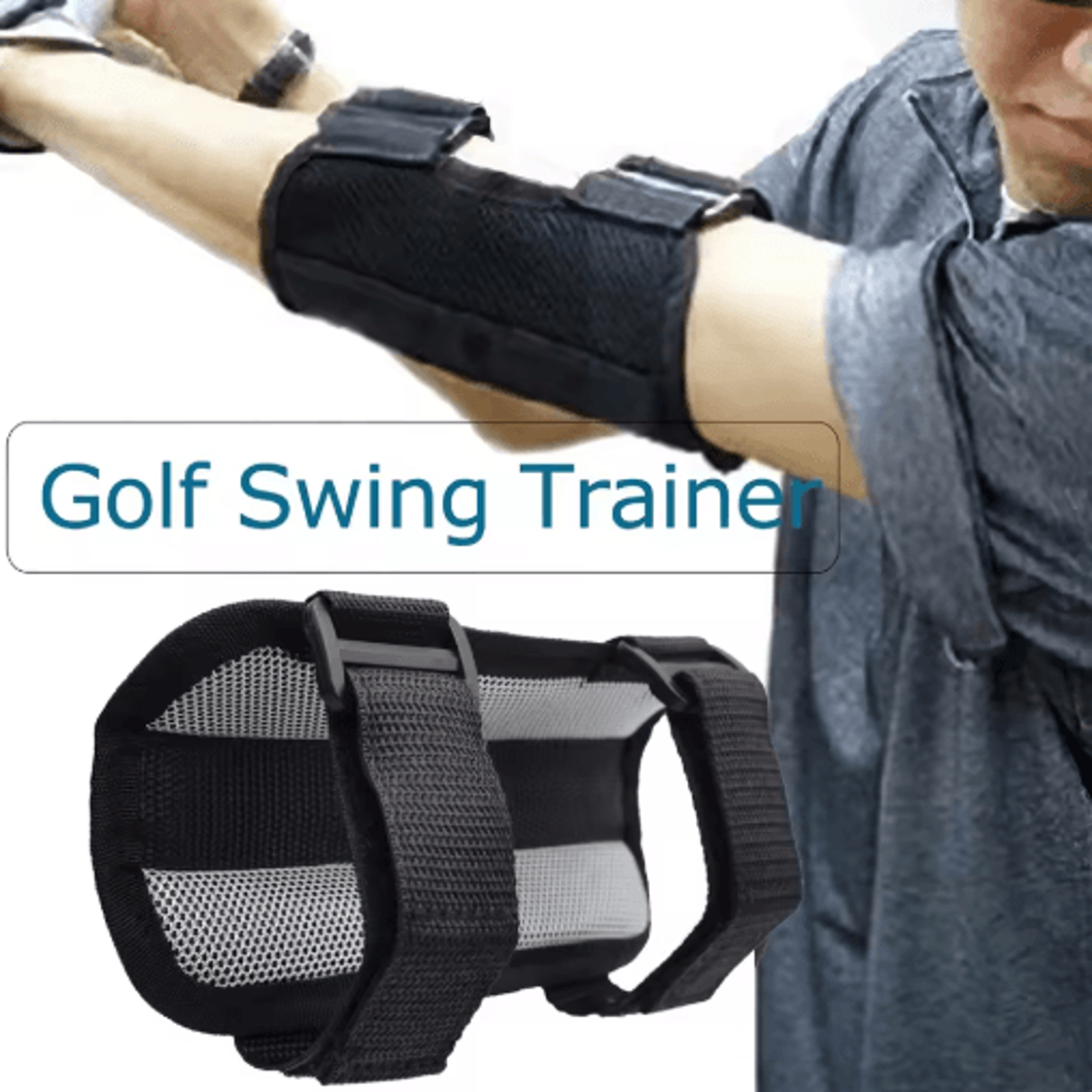 golf swing trainer arm band – adjustable elbow support training aid for beginners