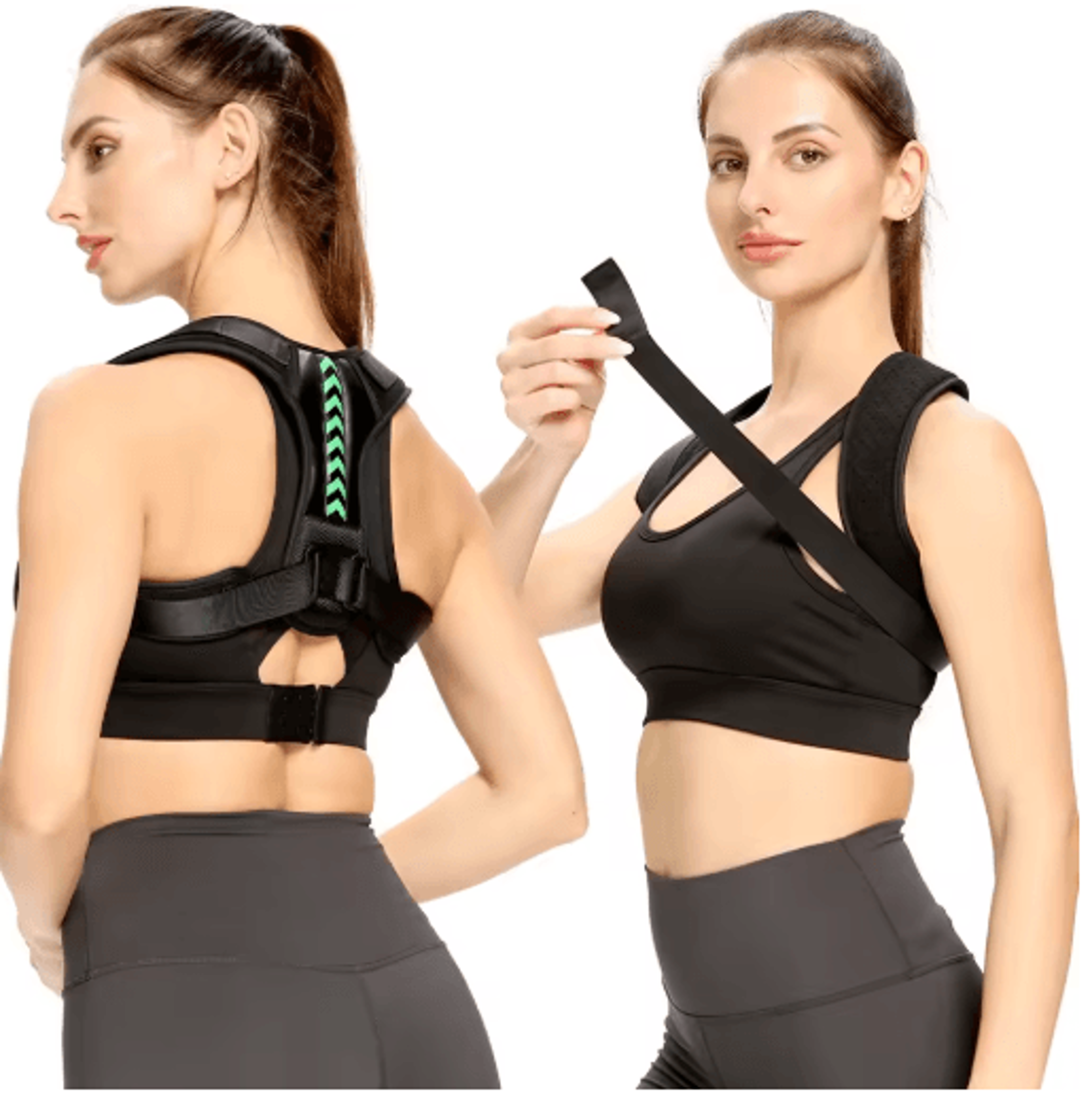 adjustable upper back & shoulder support brace – ergonomic posture training belt for daily wear