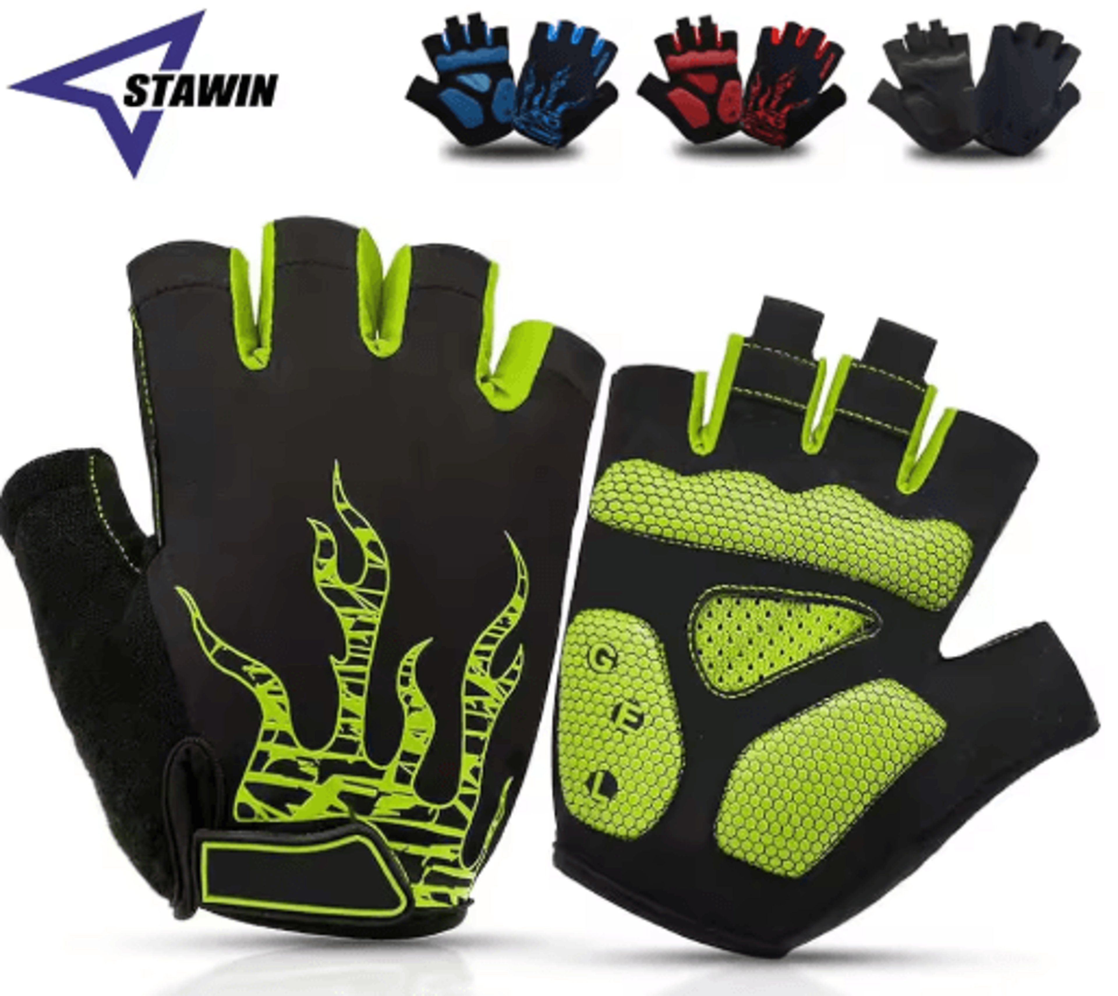 half-finger cycling gloves with 5mm gel padding – breathable bike gloves for road, mtb & training