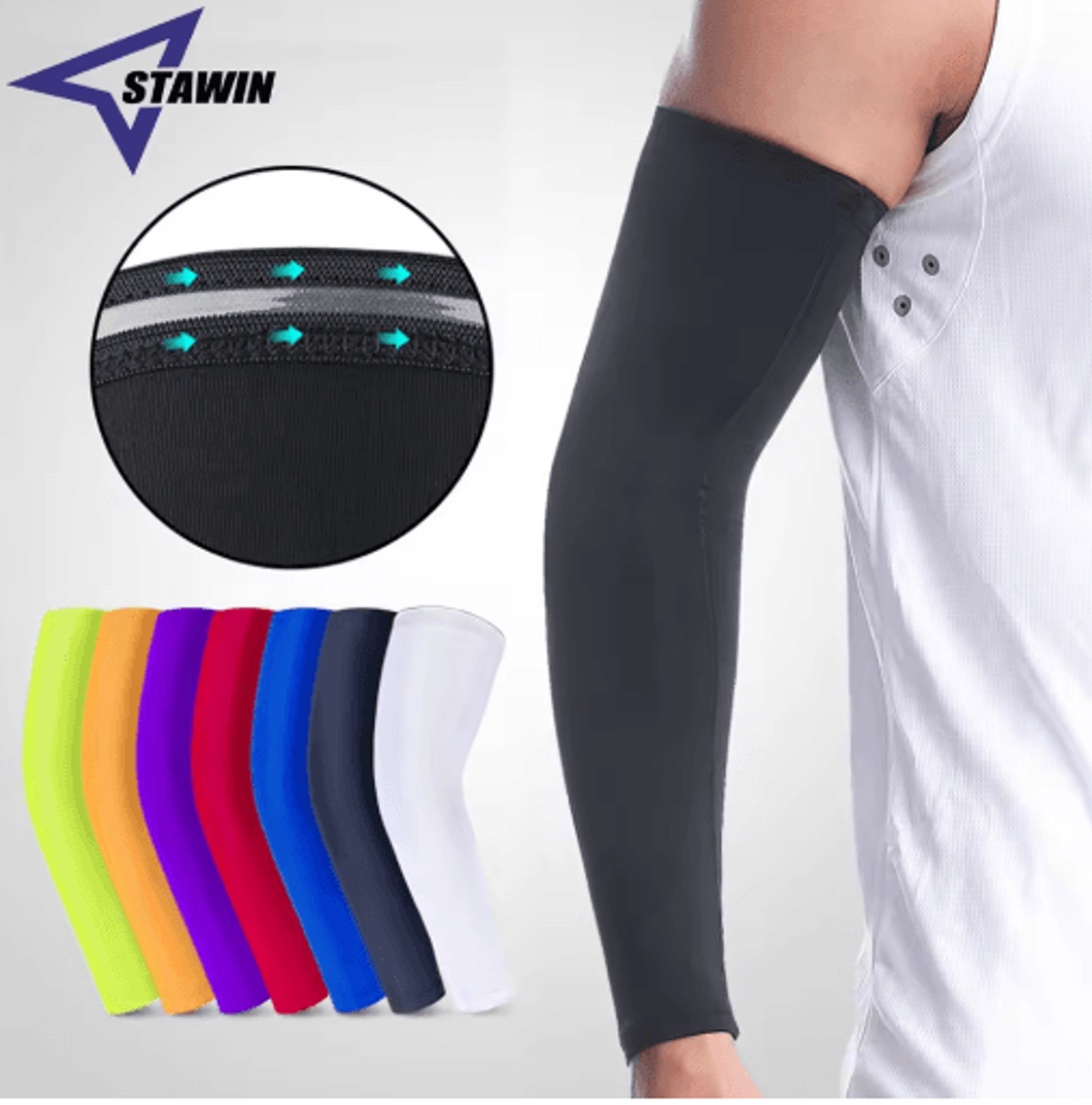cooling compression arm sleeve – uv protection sports sleeve for basketball, cycling & running