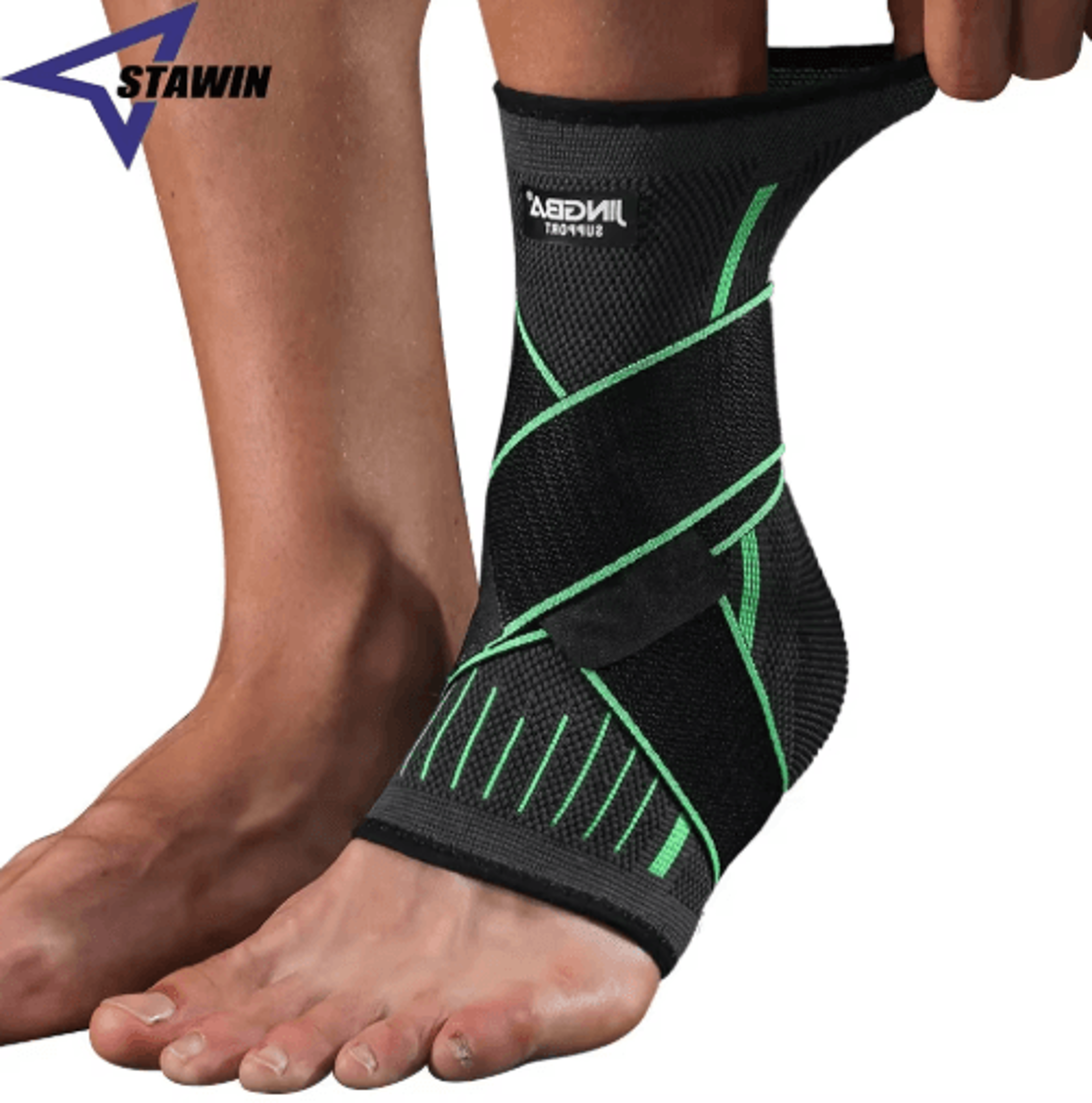 adjustable ankle compression sleeve with support strap – flexible brace for running & everyday activity