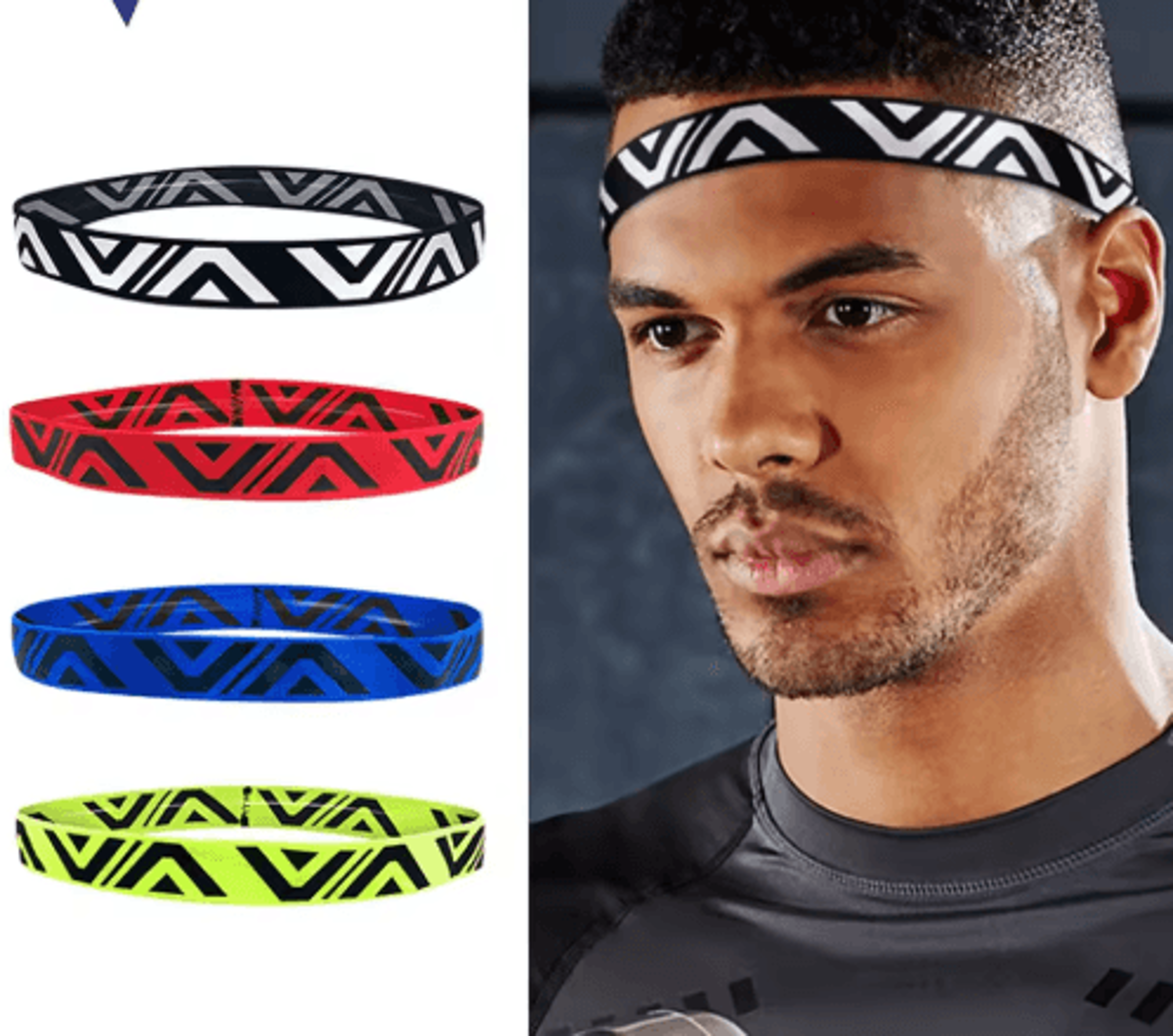 breathable sports sweat headband – wide elastic stretch hairband for running, yoga & fitness