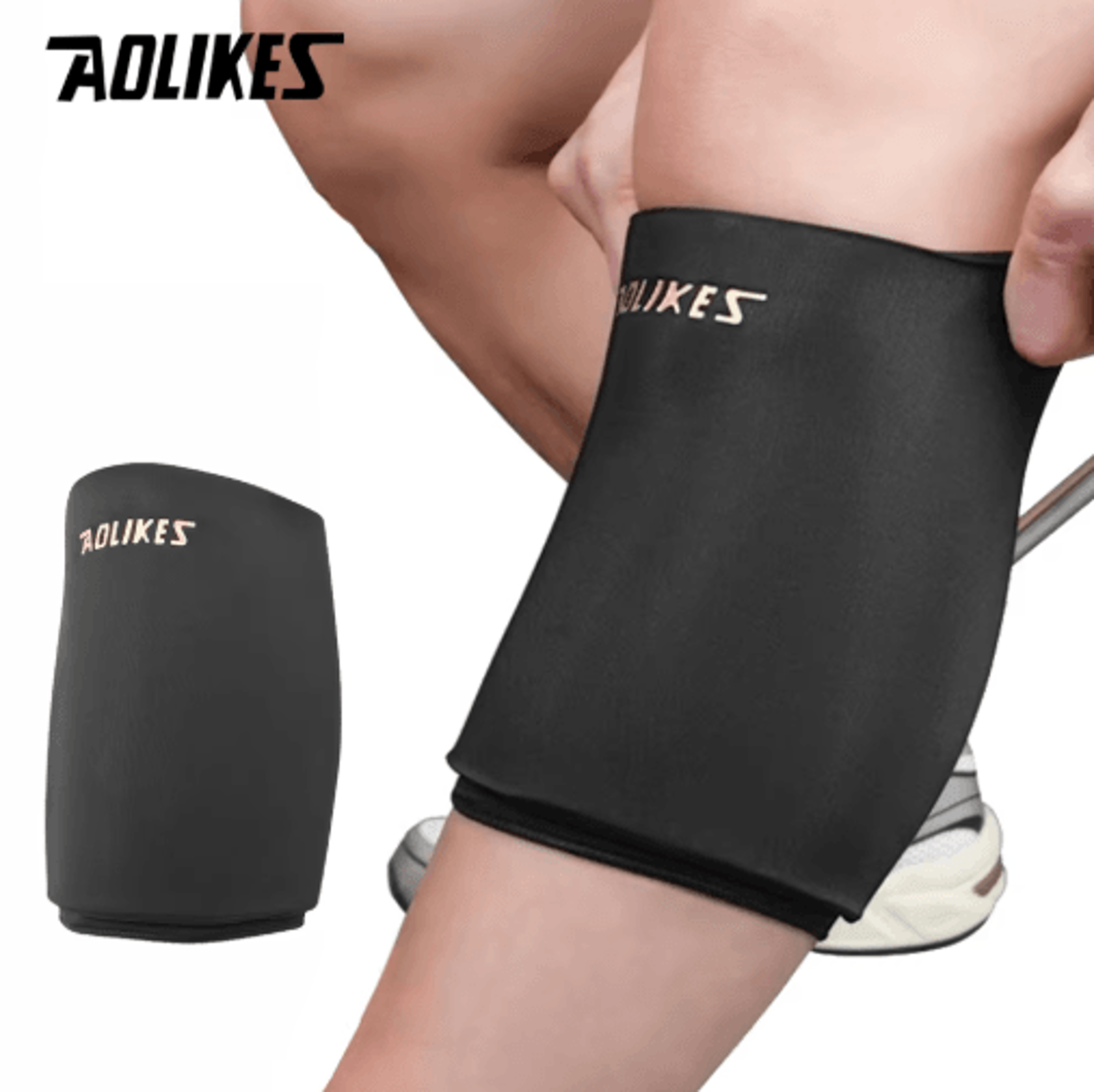 aolikes shin compression sleeve with hot & cold gel wrap – 360° full coverage leg sleeve for training & recovery