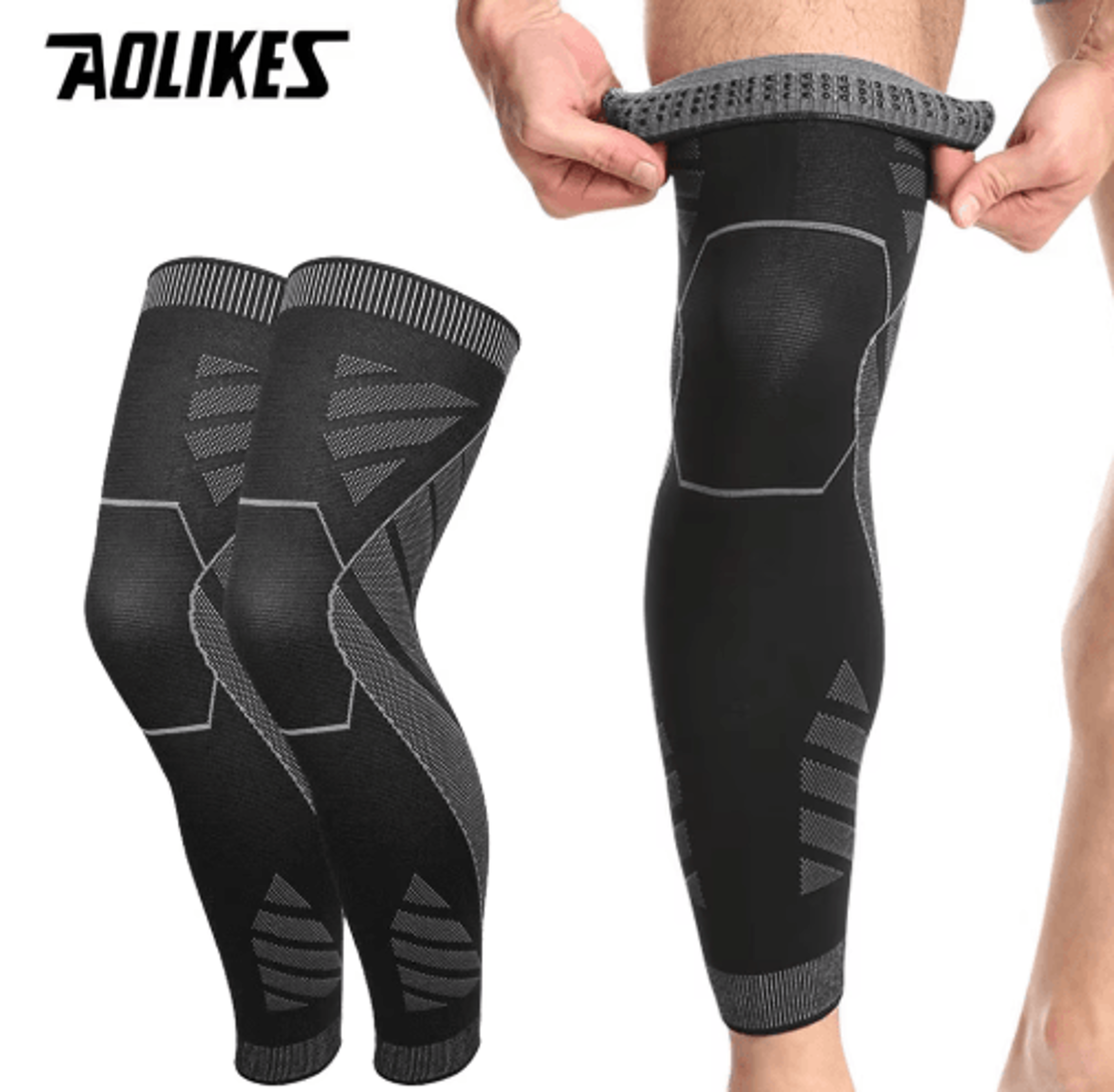 aolikes full leg compression sleeve – breathable knee & leg support for sports, training & everyday activities
