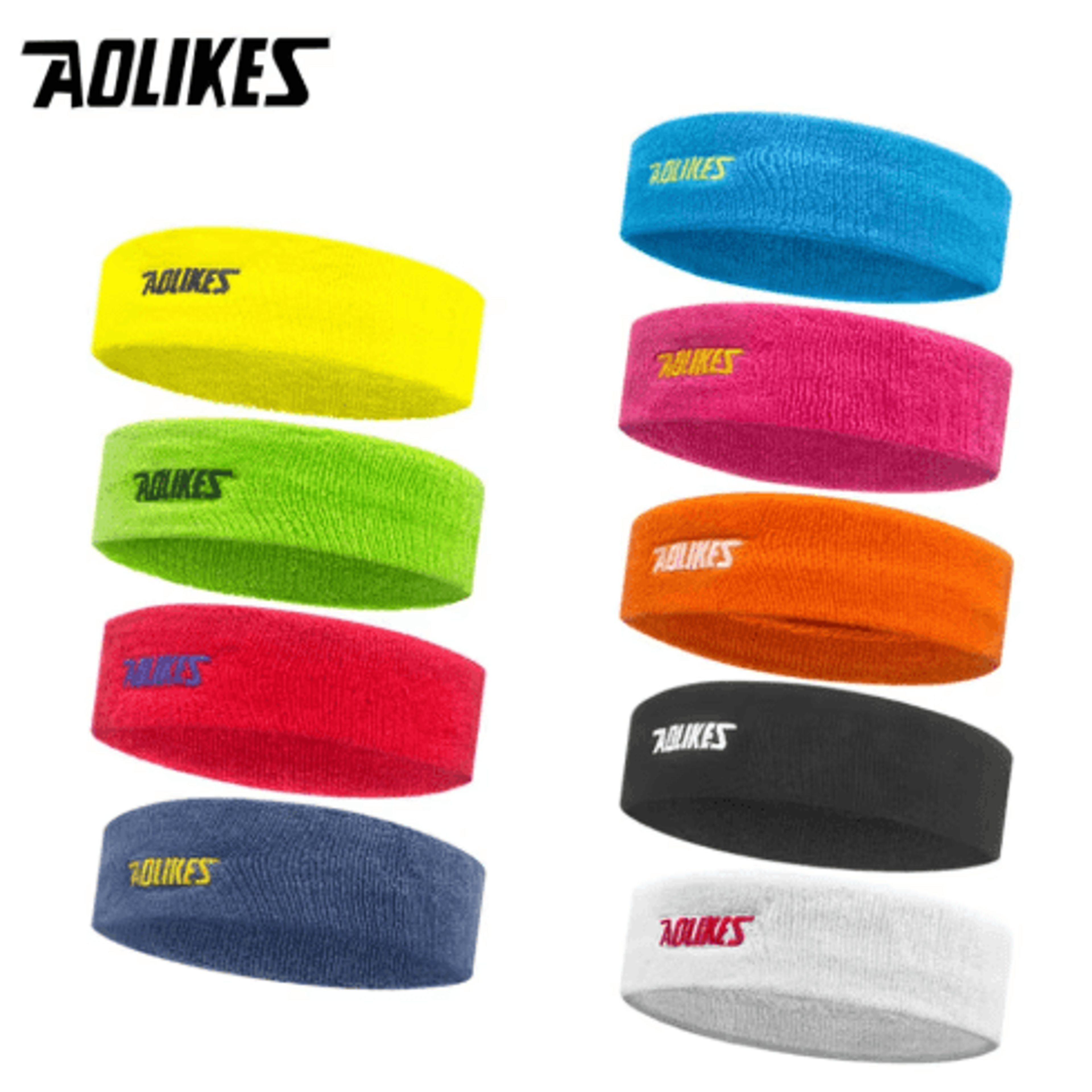 aolikes cotton sports sweat headband – soft moisture-wicking headband for yoga, running, tennis & volleyball