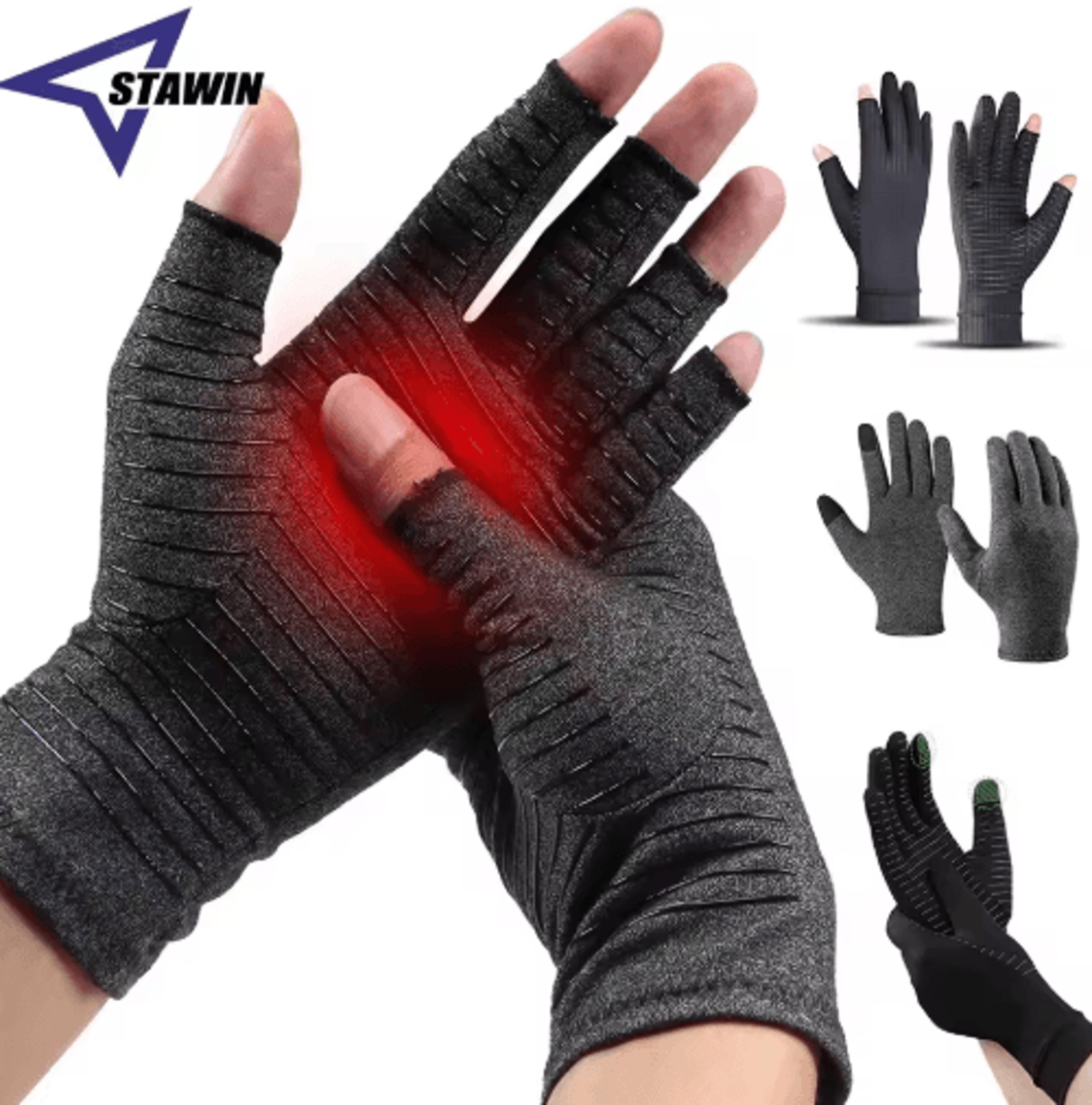 copper compression arthritis gloves – breathable full-finger support gloves for everyday comfort