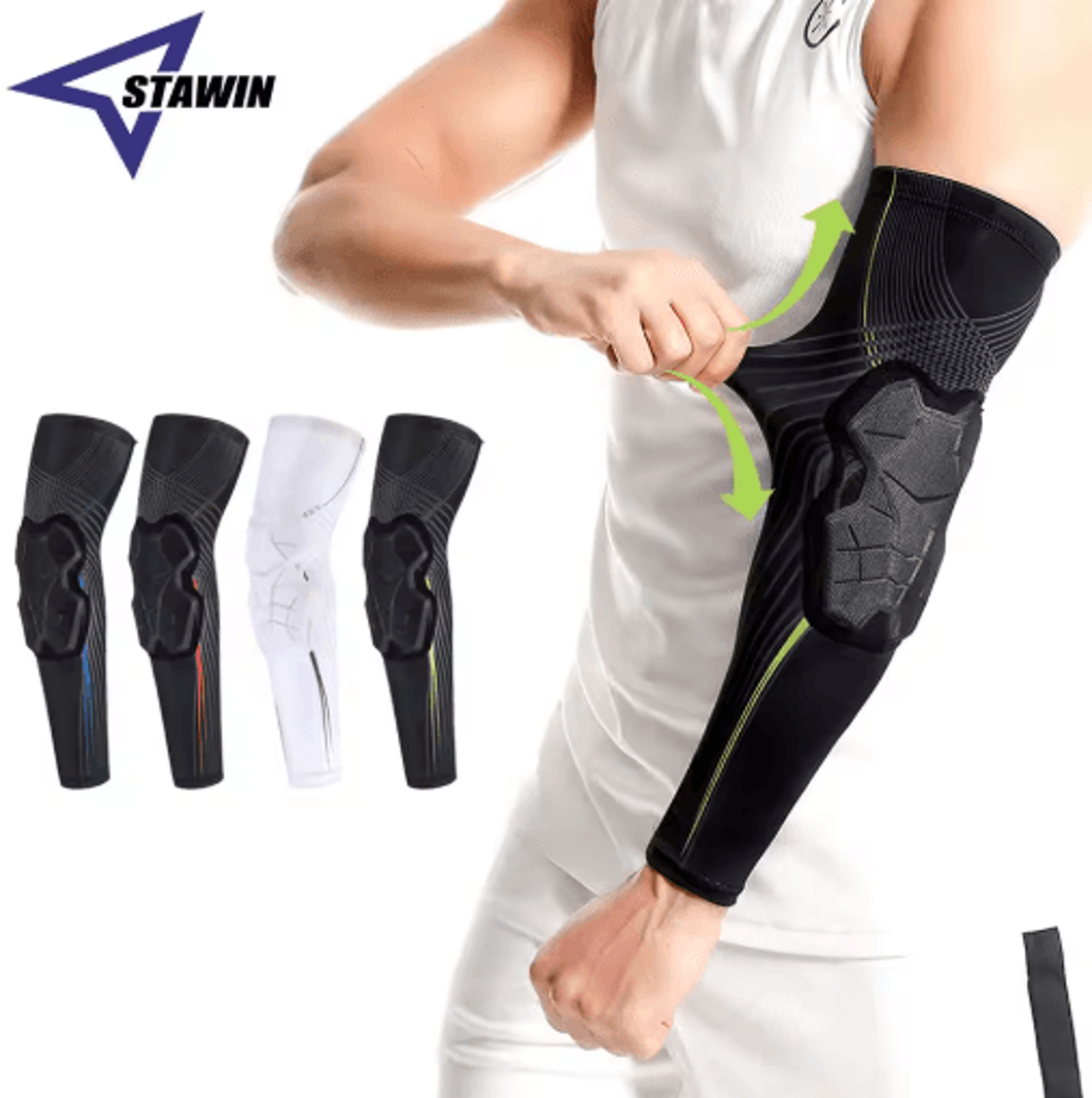 sports padded elbow sleeve – compression arm sleeve with protective elbow pad for basketball, volleyball & cycling