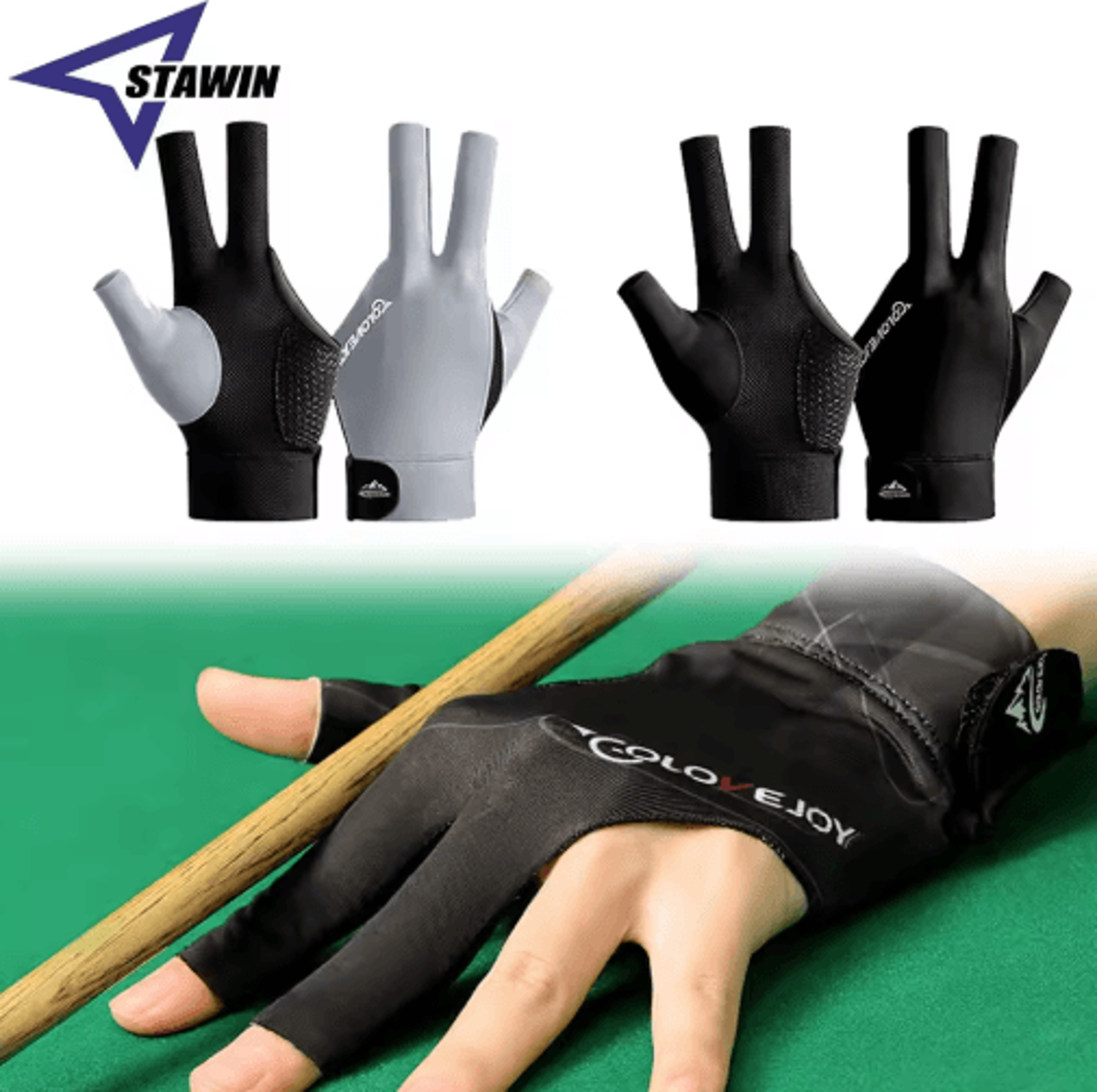 open three-finger billiard cue glove – left-hand snooker and pool accessory for men & women