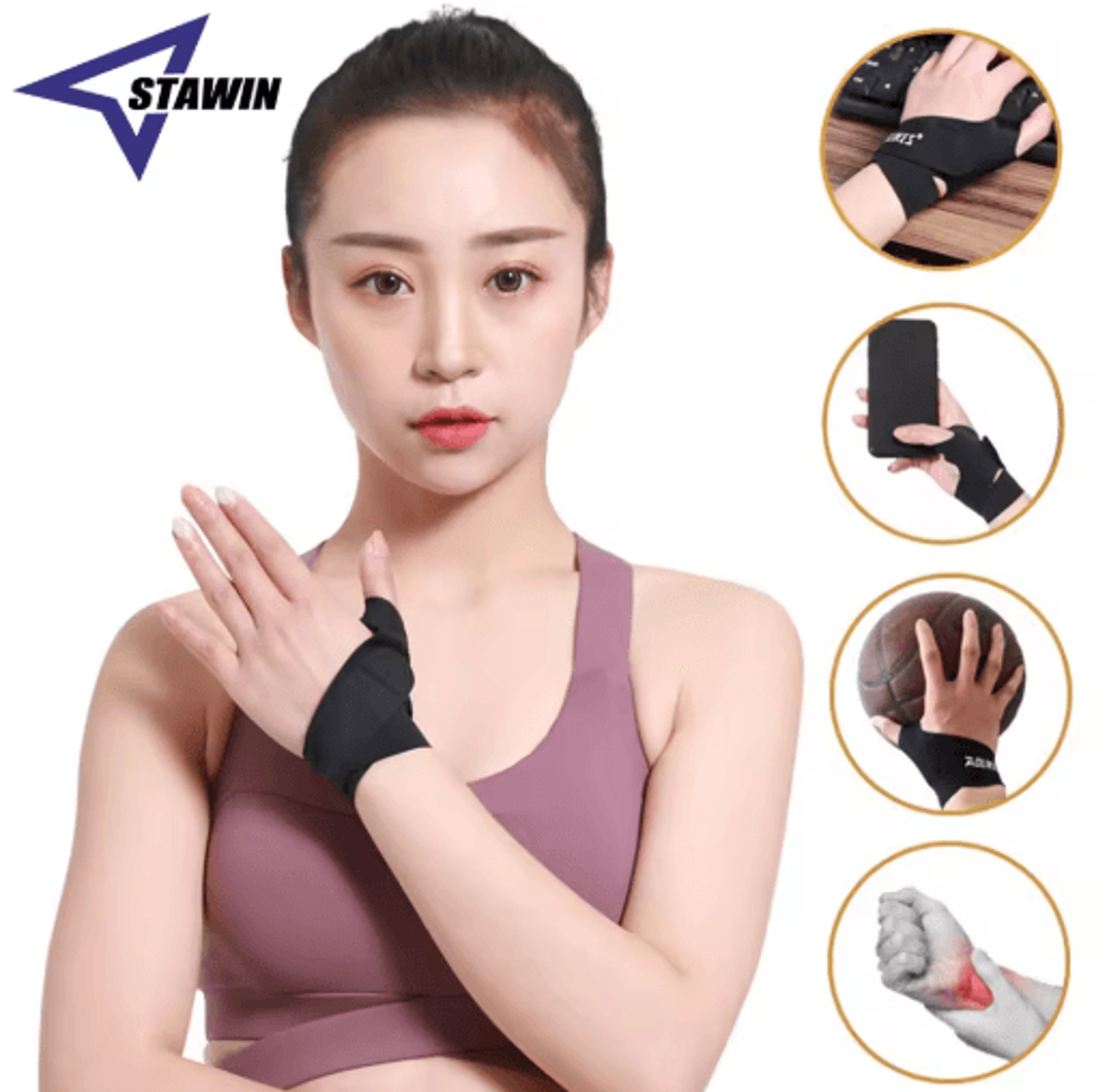 adjustable wrist splint brace with thumb support stabilizer for carpal tunnel, sprains & daily use