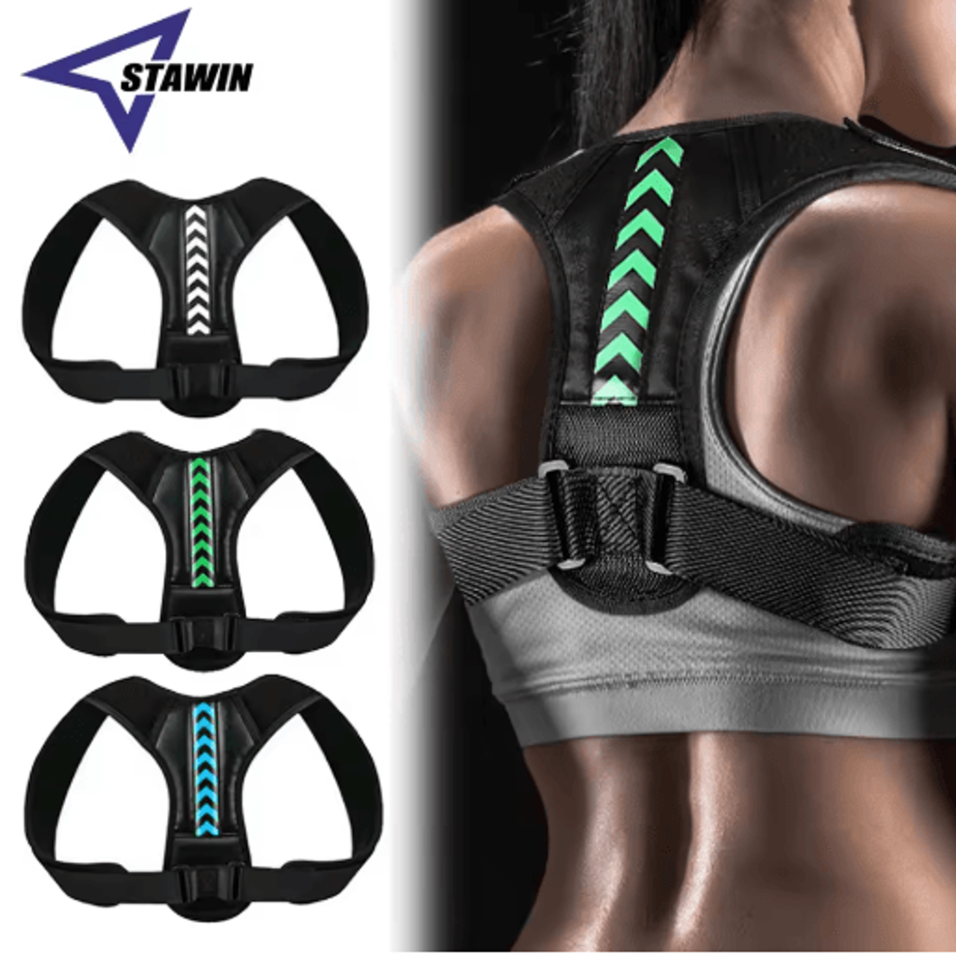 adjustable back posture corrector belt for shoulder, neck & spine support