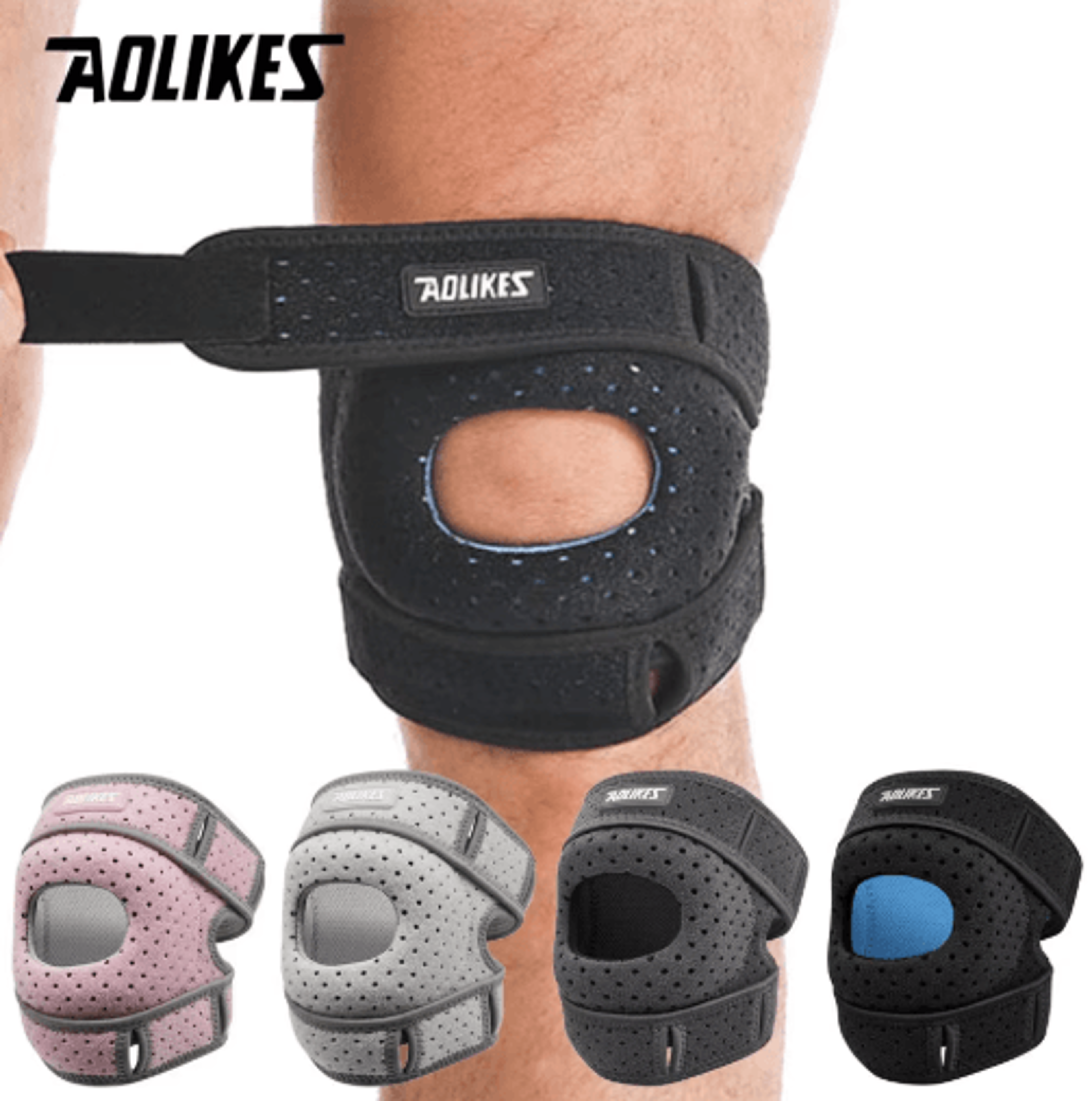 aolikes patella knee brace with gel pad – adjustable patellar tendon strap for knee support & joint stability