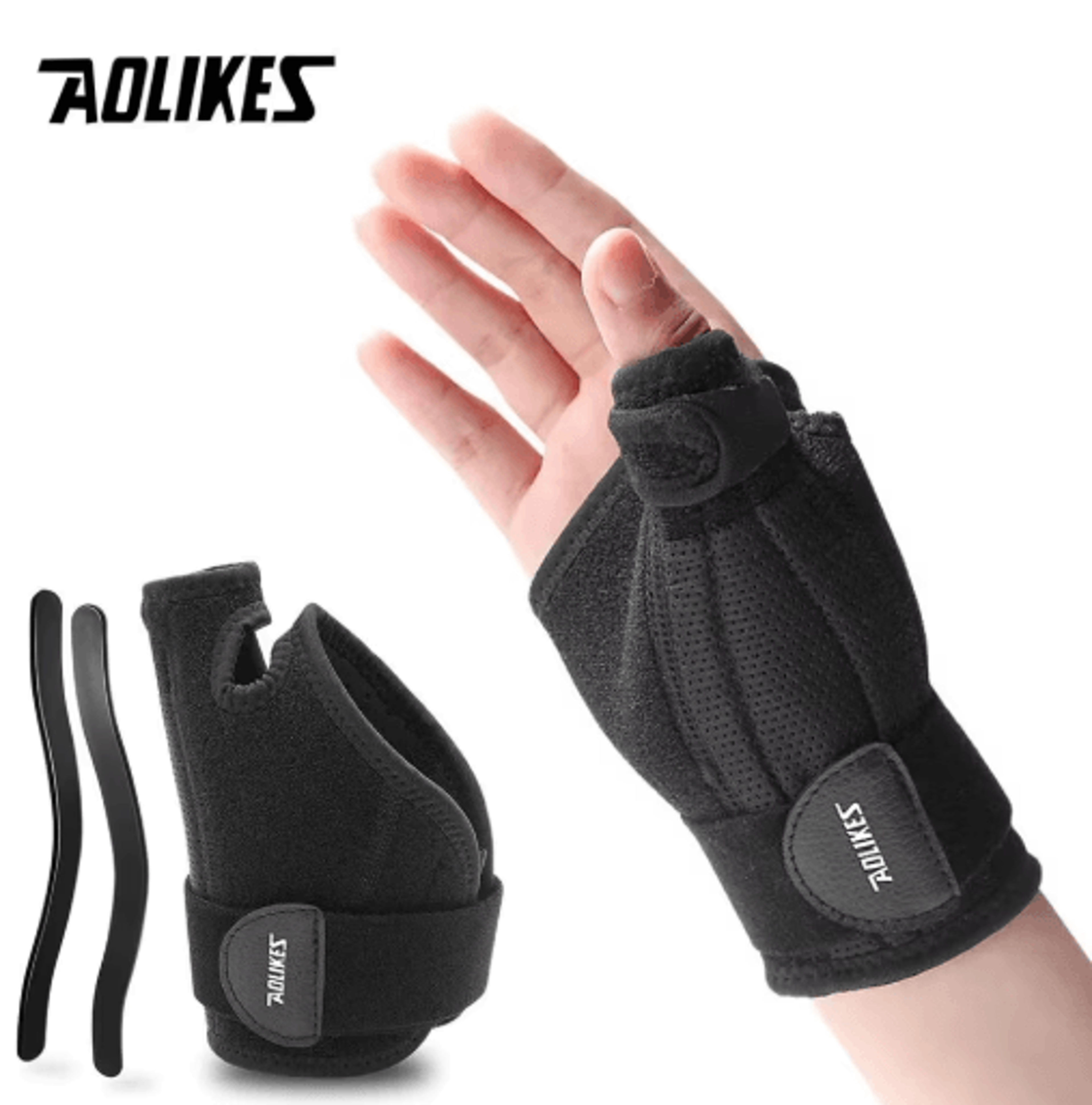 aolikes wrist brace with thumb support – adjustable thumb spica brace for wrist stability & everyday comfort