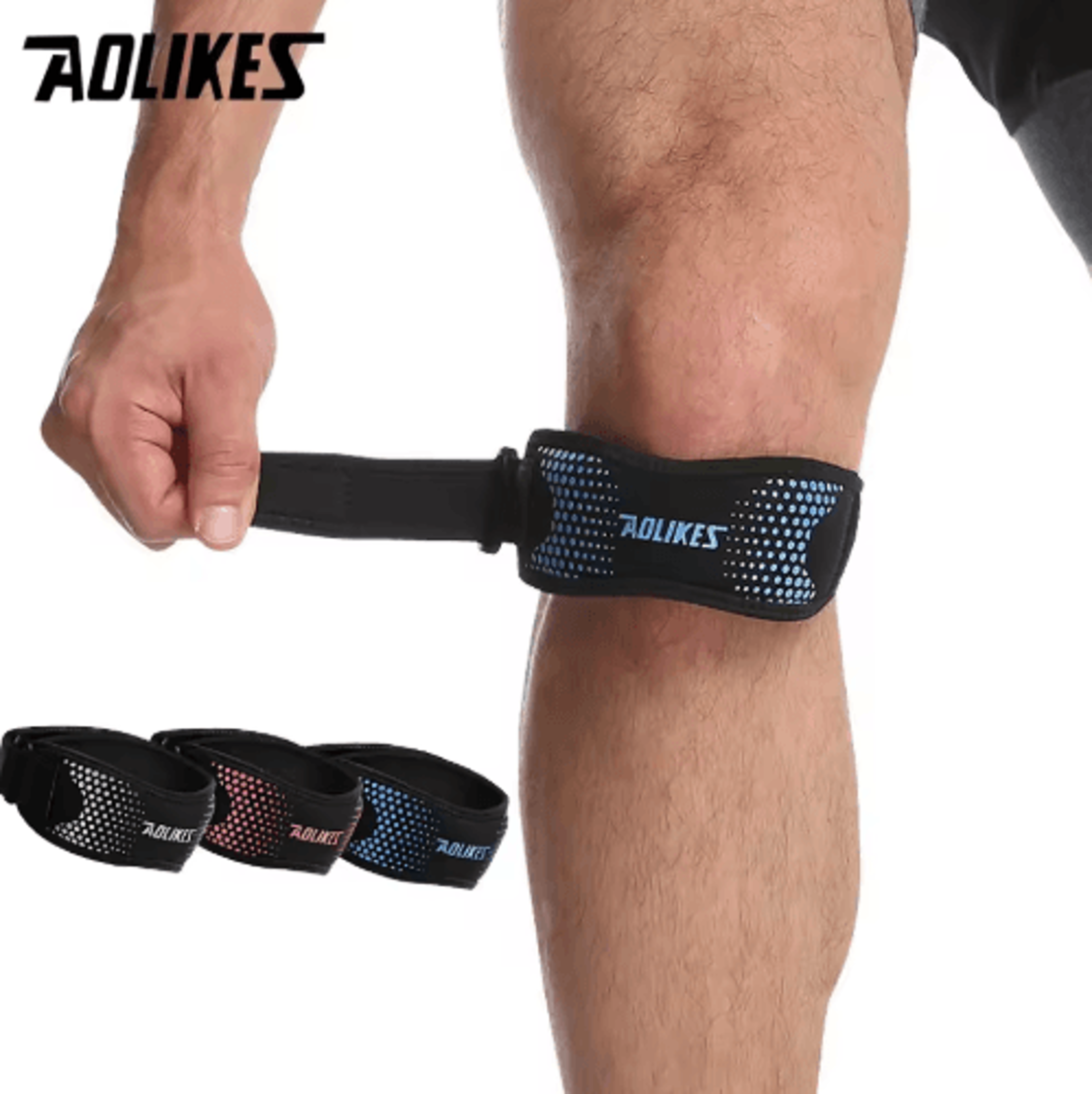 aolikes adjustable knee brace – patella stabilizer for knee support during running, hiking & sports