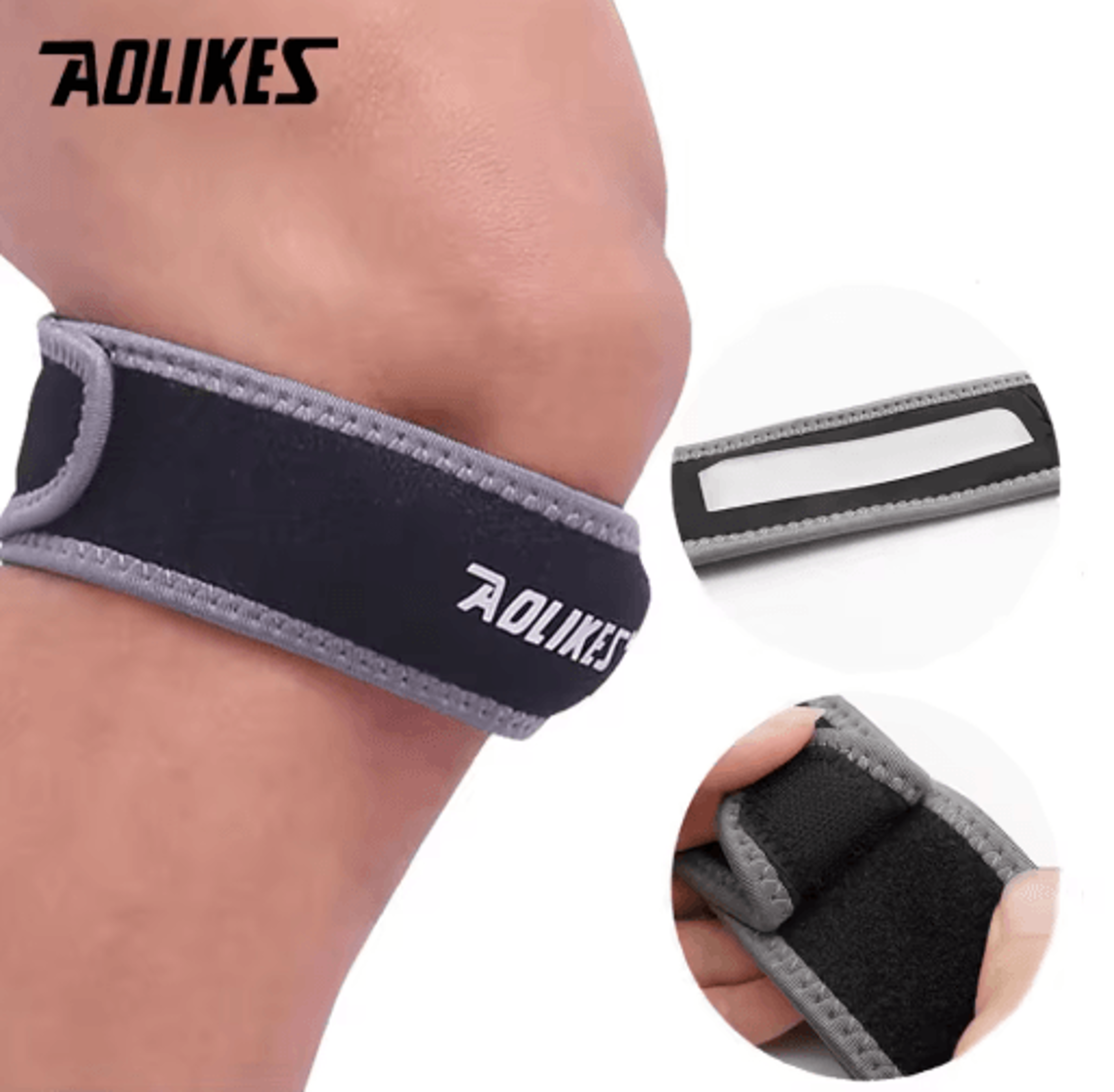 aolikes adjustable patella knee strap – neoprene knee support brace with cushioning pad for running & sports