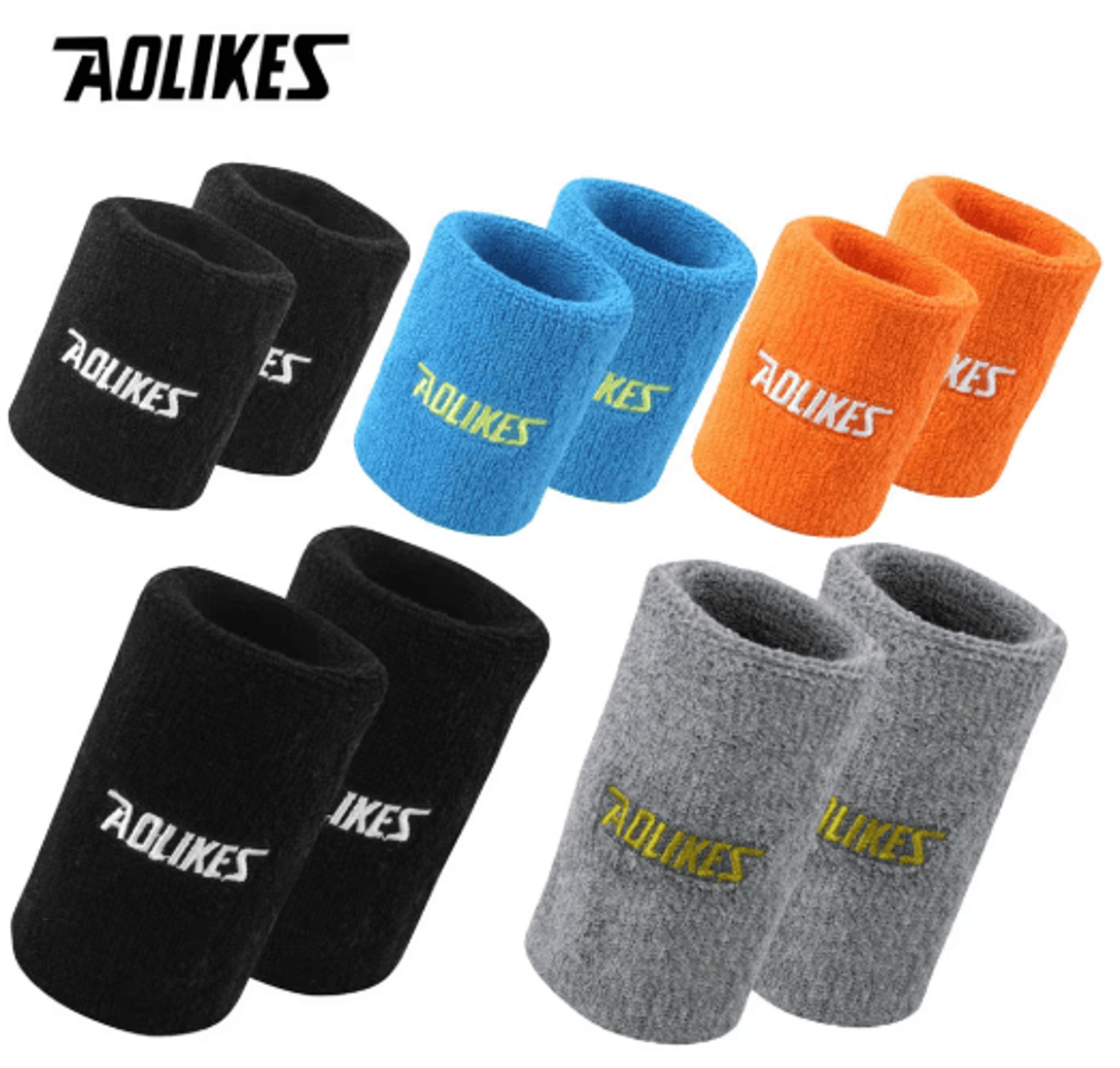aolikes sports sweatbands wristbands – moisture-wicking athletic wristbands for tennis, basketball, running & fitness