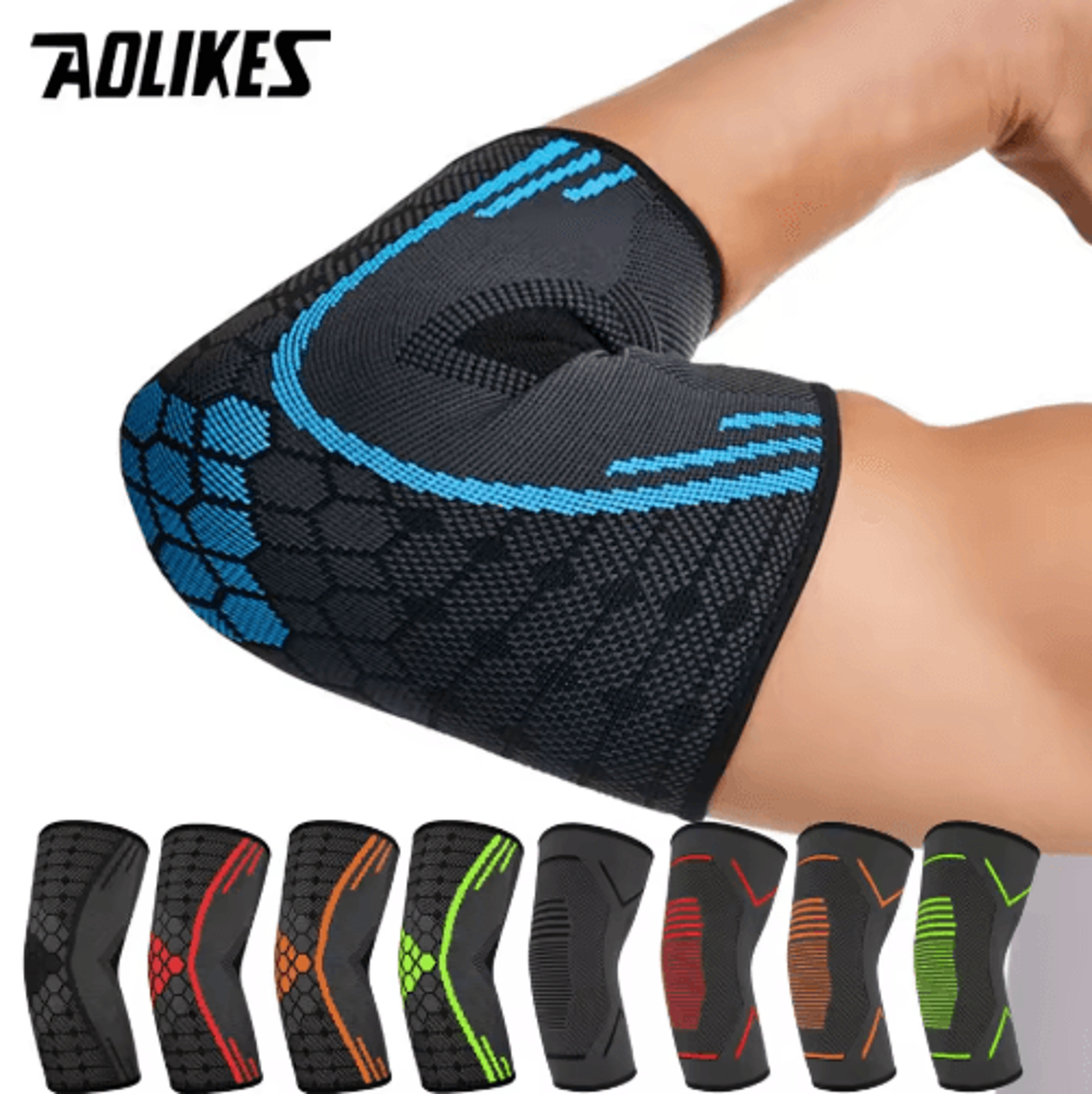 aolikes elbow compression sleeve – breathable tennis elbow brace for tendonitis, golfer's elbow & arm support