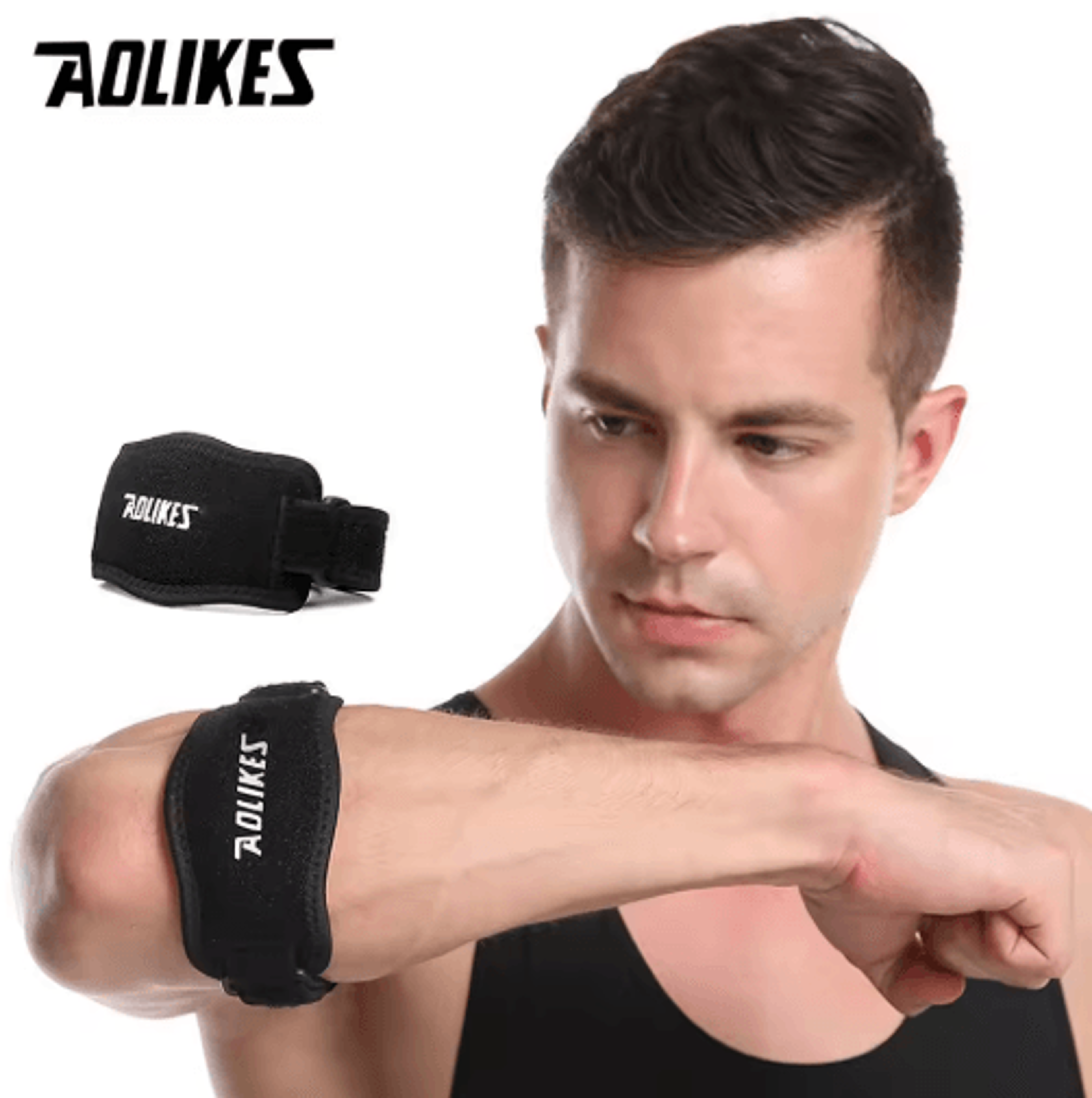 aolikes adjustable elbow support strap – golfer's elbow brace for tennis, basketball, golf & arm compression