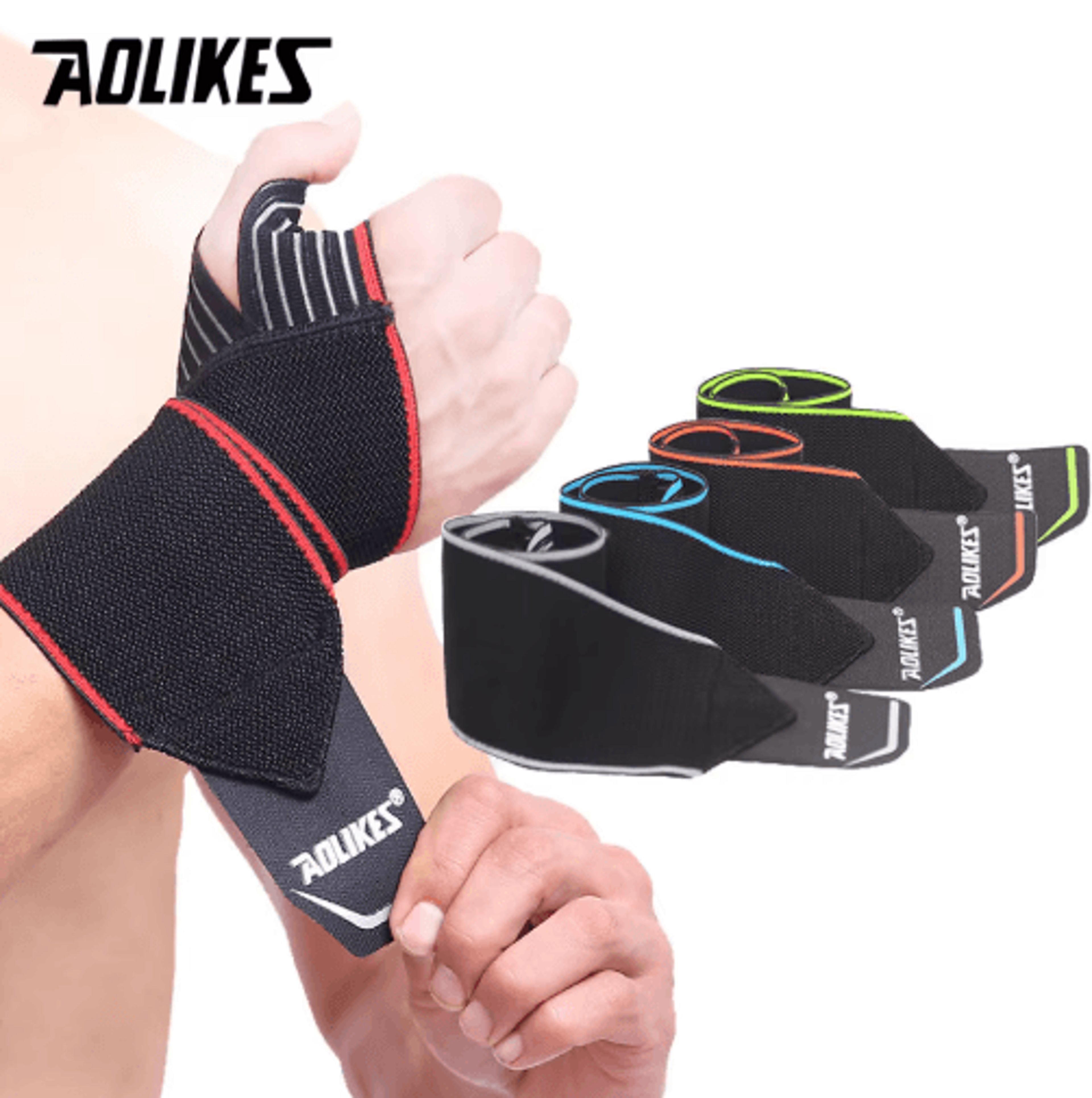 aolikes wrist support wraps – elastic compression wrist straps for gym, crossfit & powerlifting