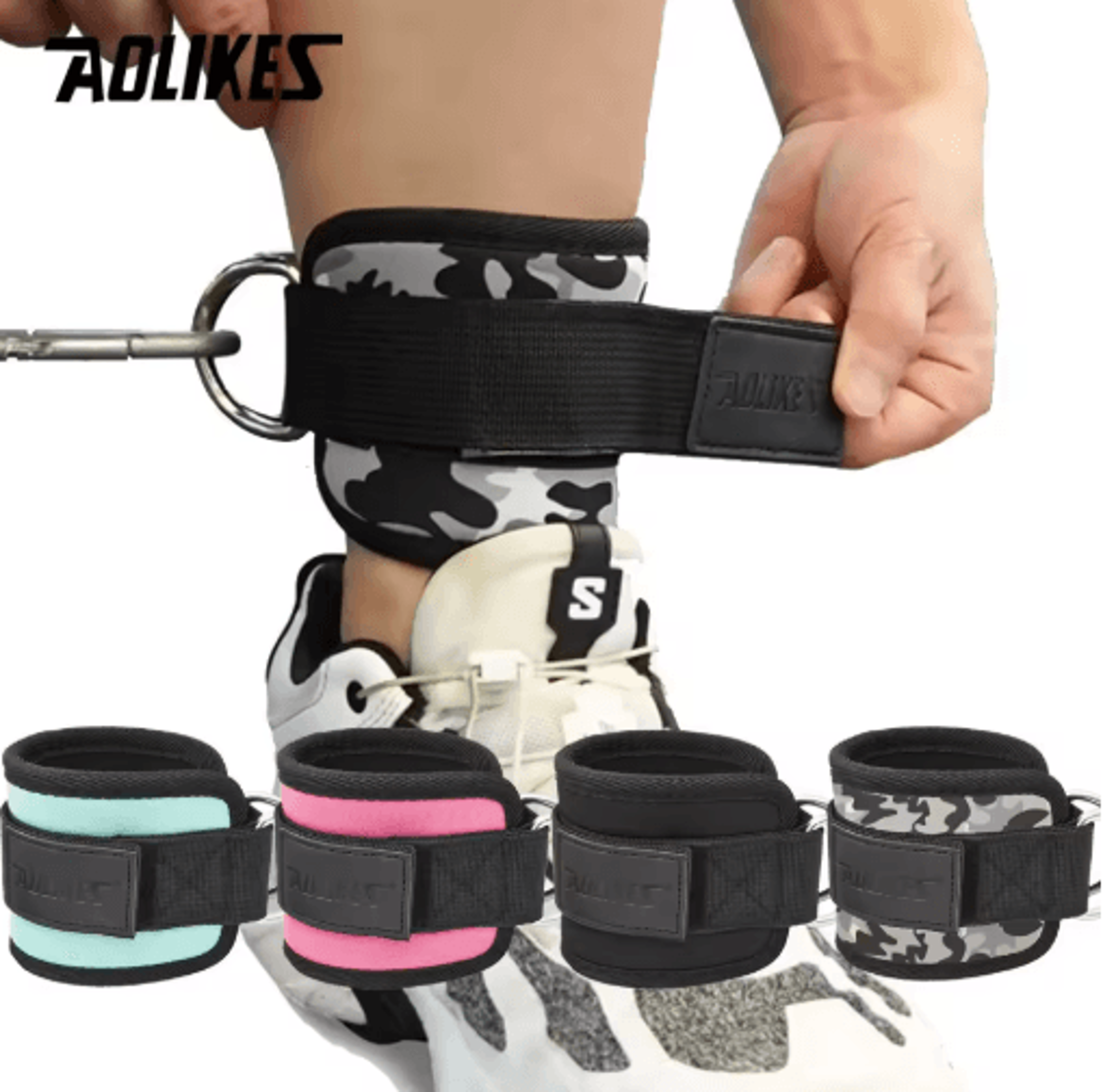 aolikes ankle straps for cable machine – adjustable padded cable ankle straps for glute kickbacks & lower body training