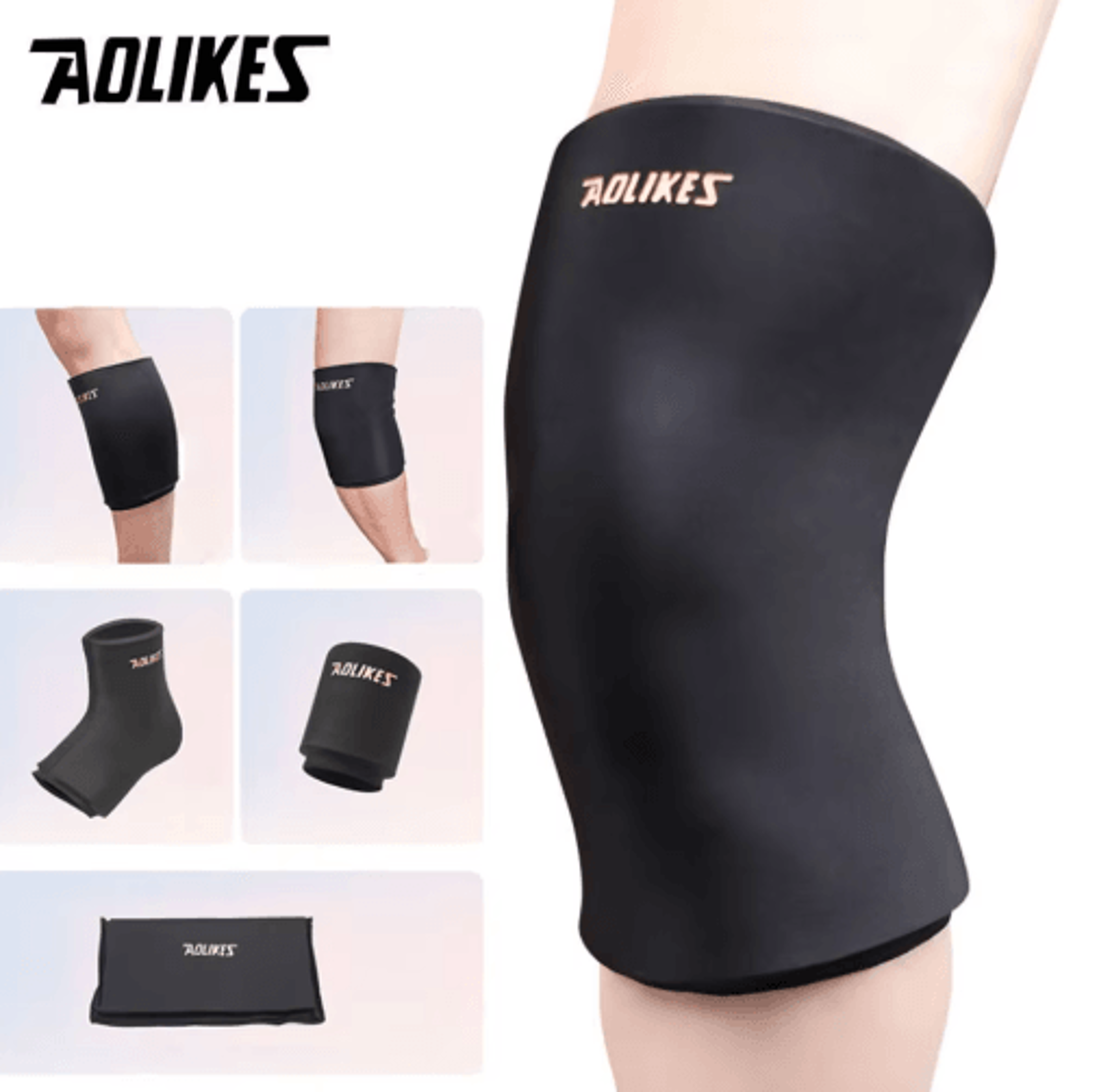 aolikes hot & cold gel knee sleeve – reusable knee therapy wrap with contoured hydrogel design for heat & ice relief