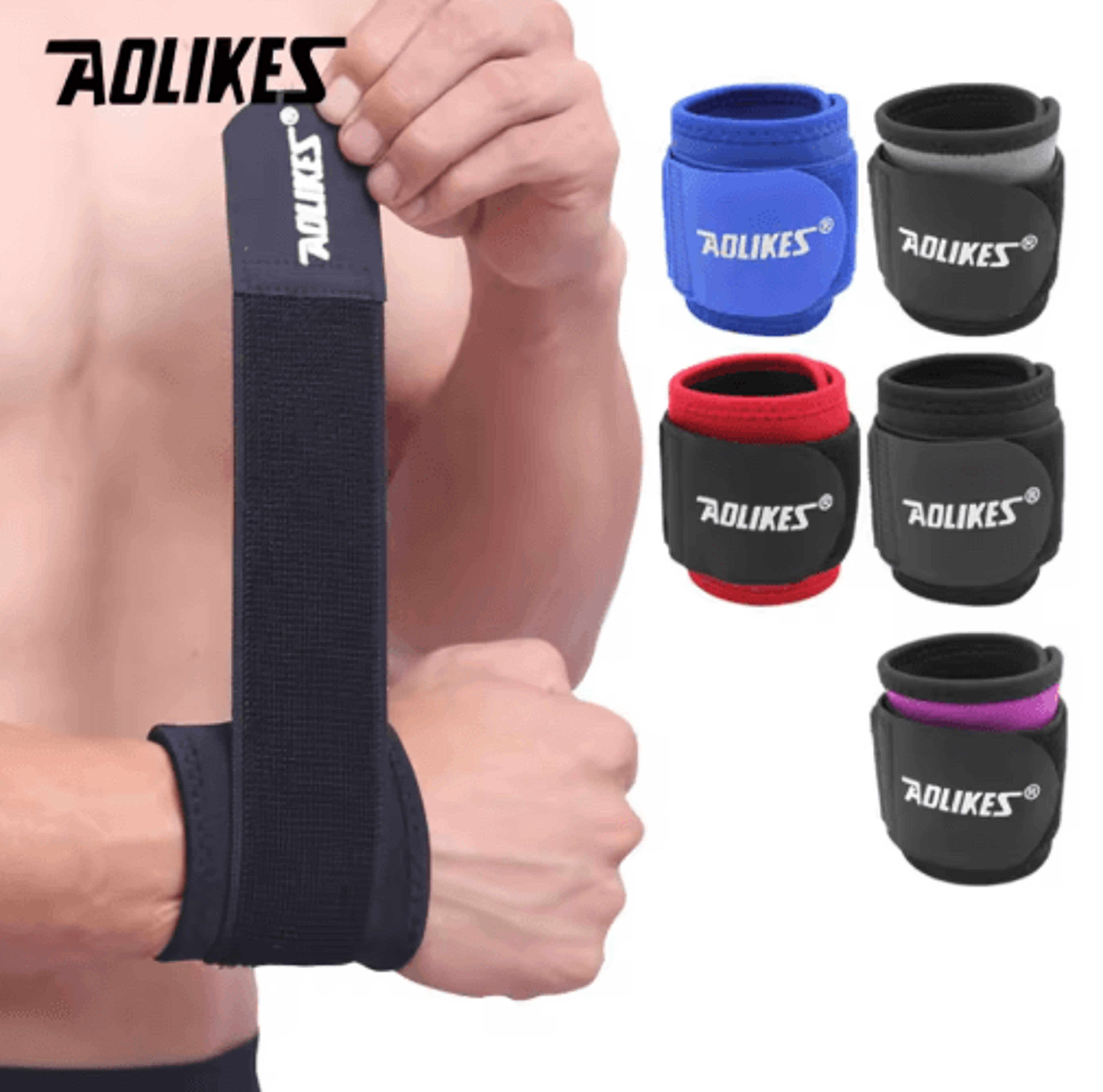 aolikes adjustable wrist support brace – compression wrist wrap for sports, gym & everyday wrist stability