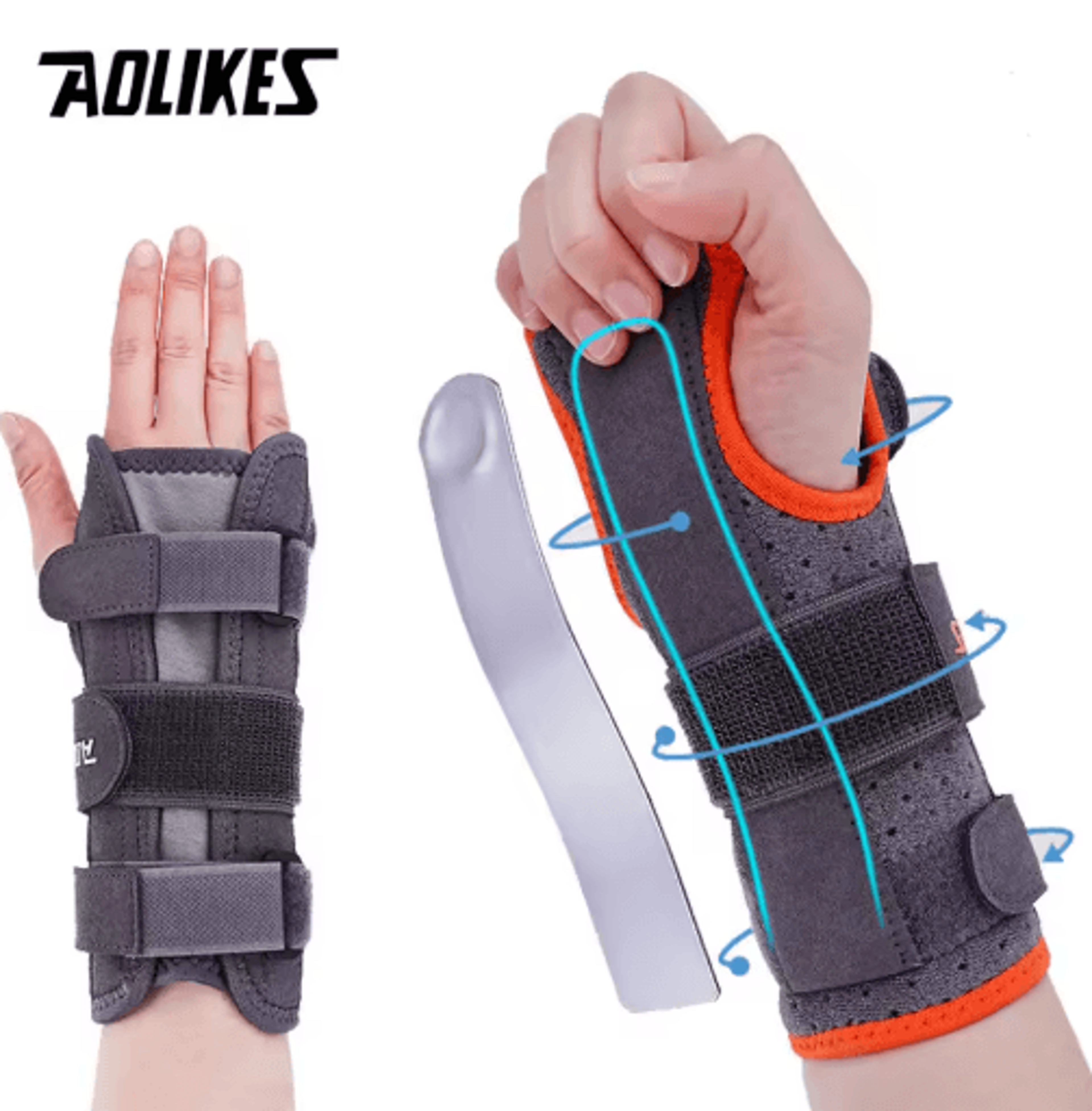 aolikes wrist brace for carpal tunnel – adjustable night wrist support brace with splints for men & women