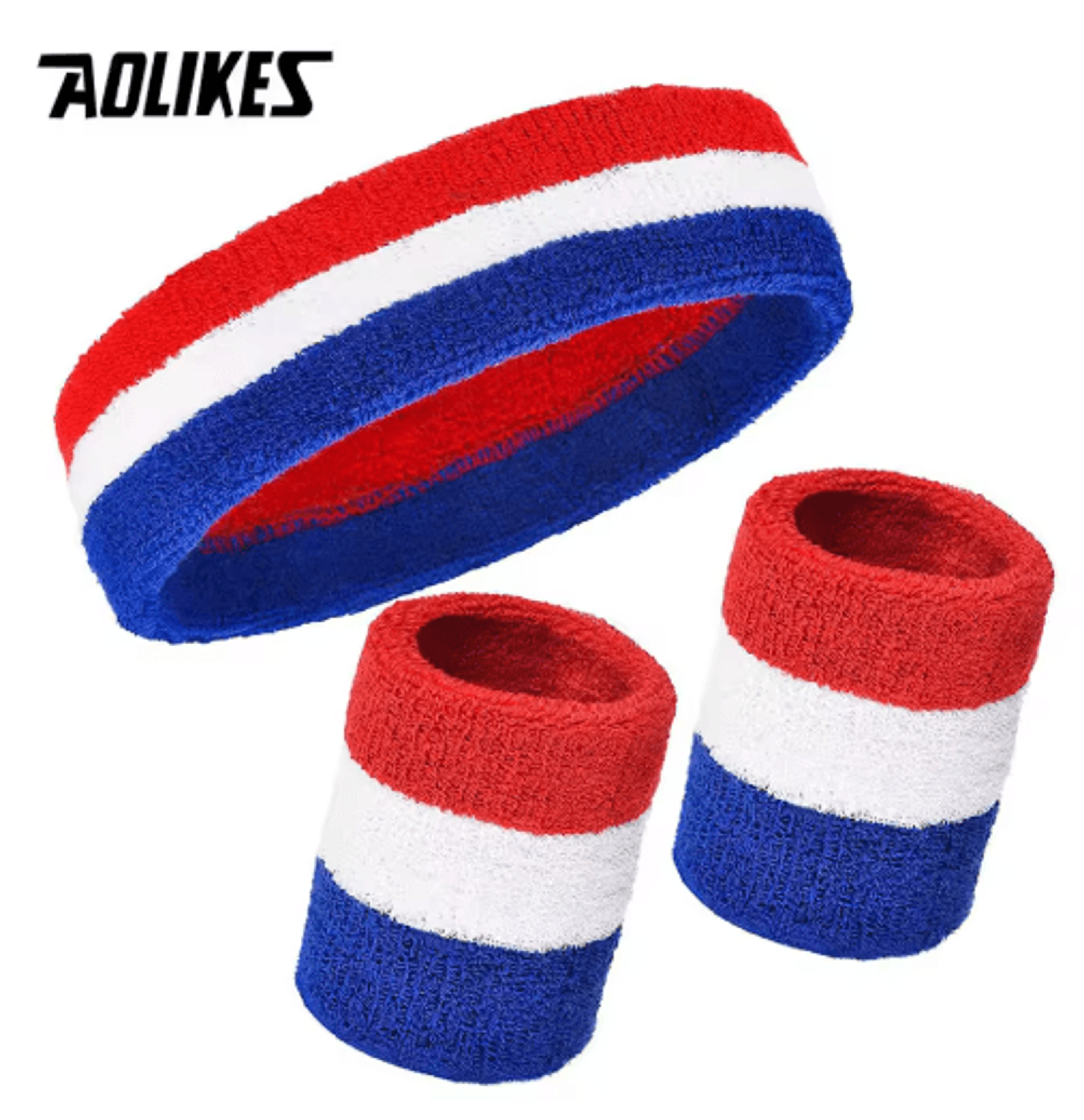 aolikes sports headband and wristband set – sweatband set for men for basketball, athletics, gym workouts & training