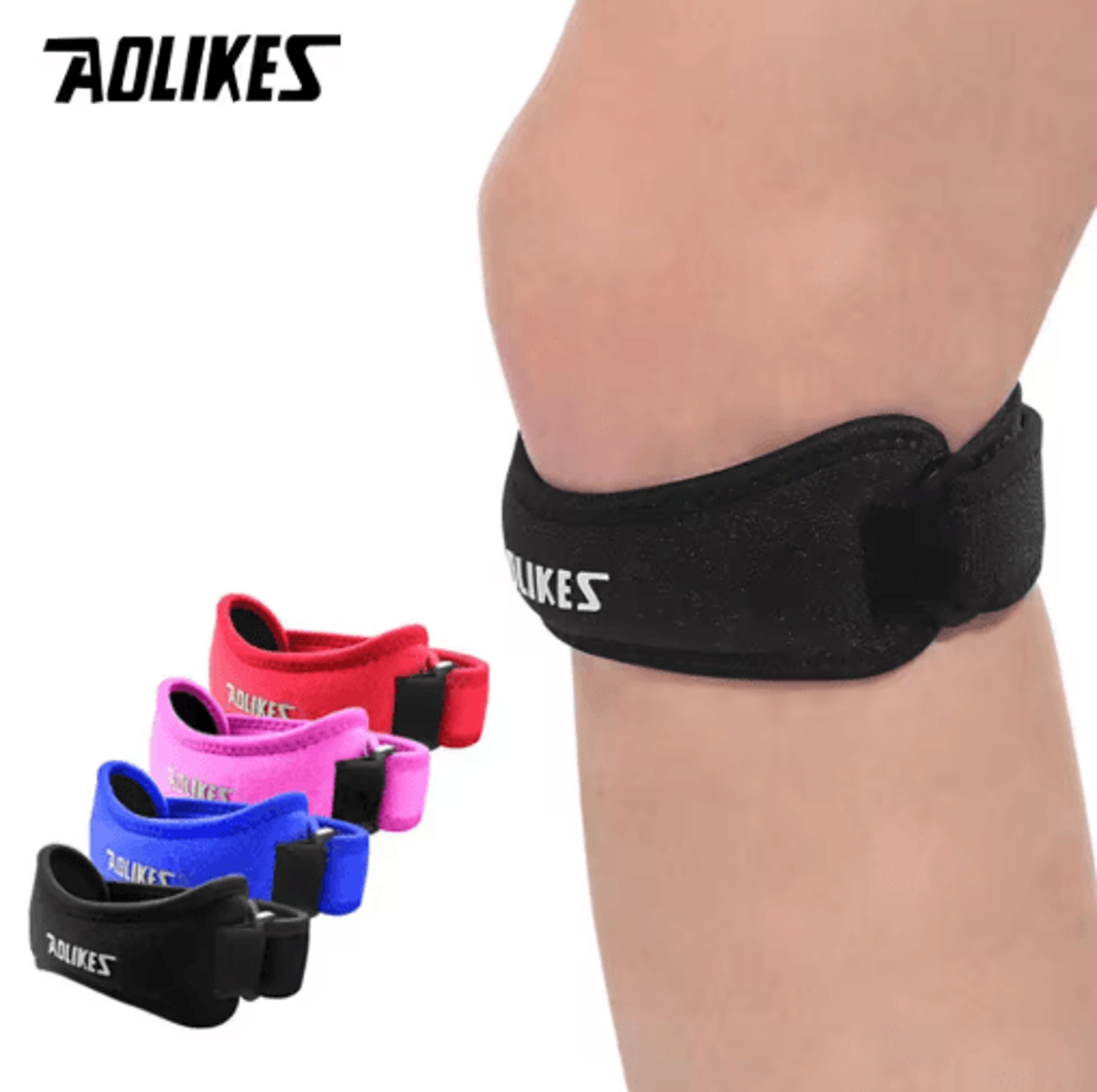 aolikes sports patella knee brace – adjustable patella strap for basketball, volleyball, running & everyday knee support