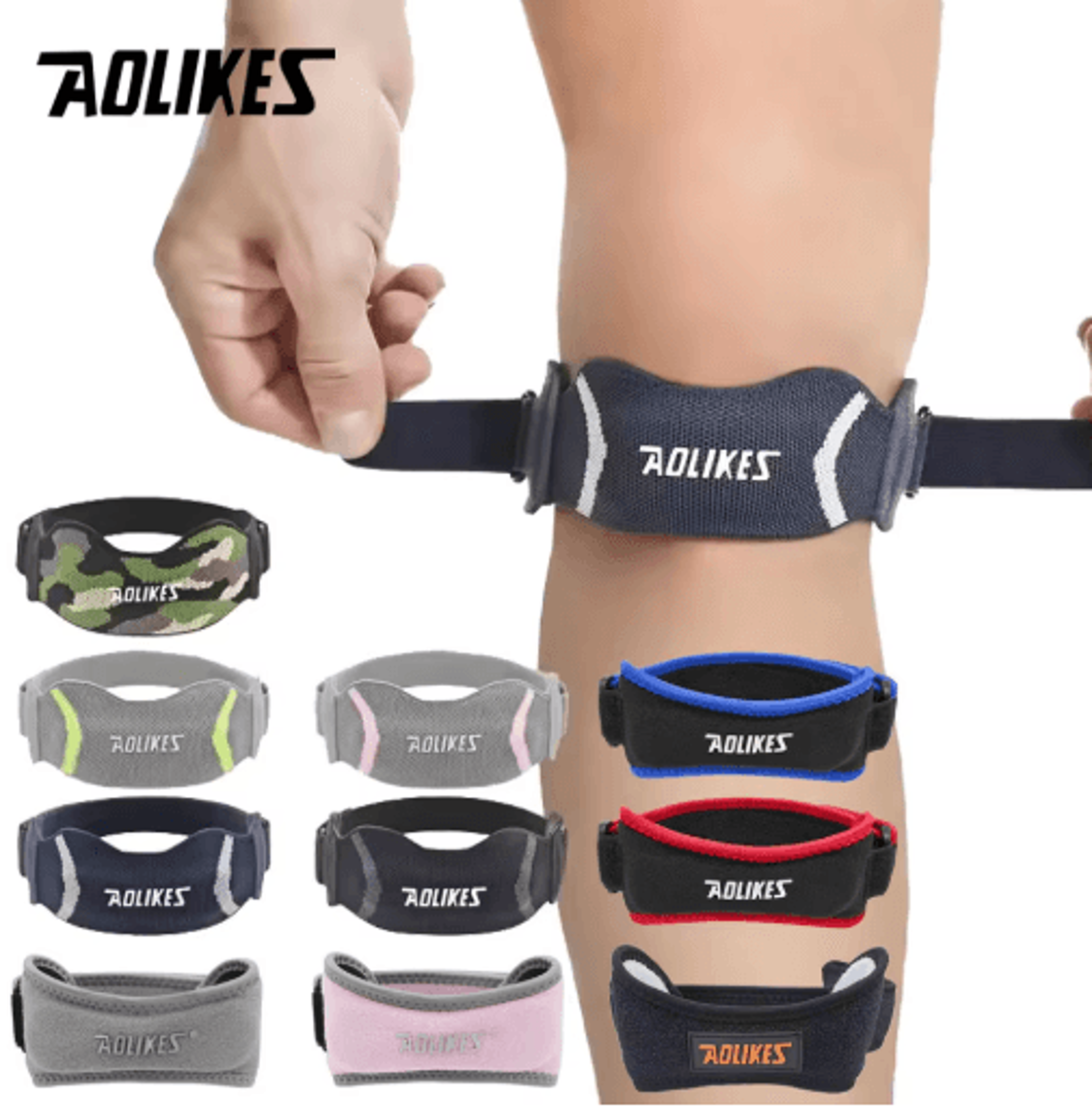 aolikes patella knee support strap – adjustable patellar tendon stabilizer for basketball, running & sports