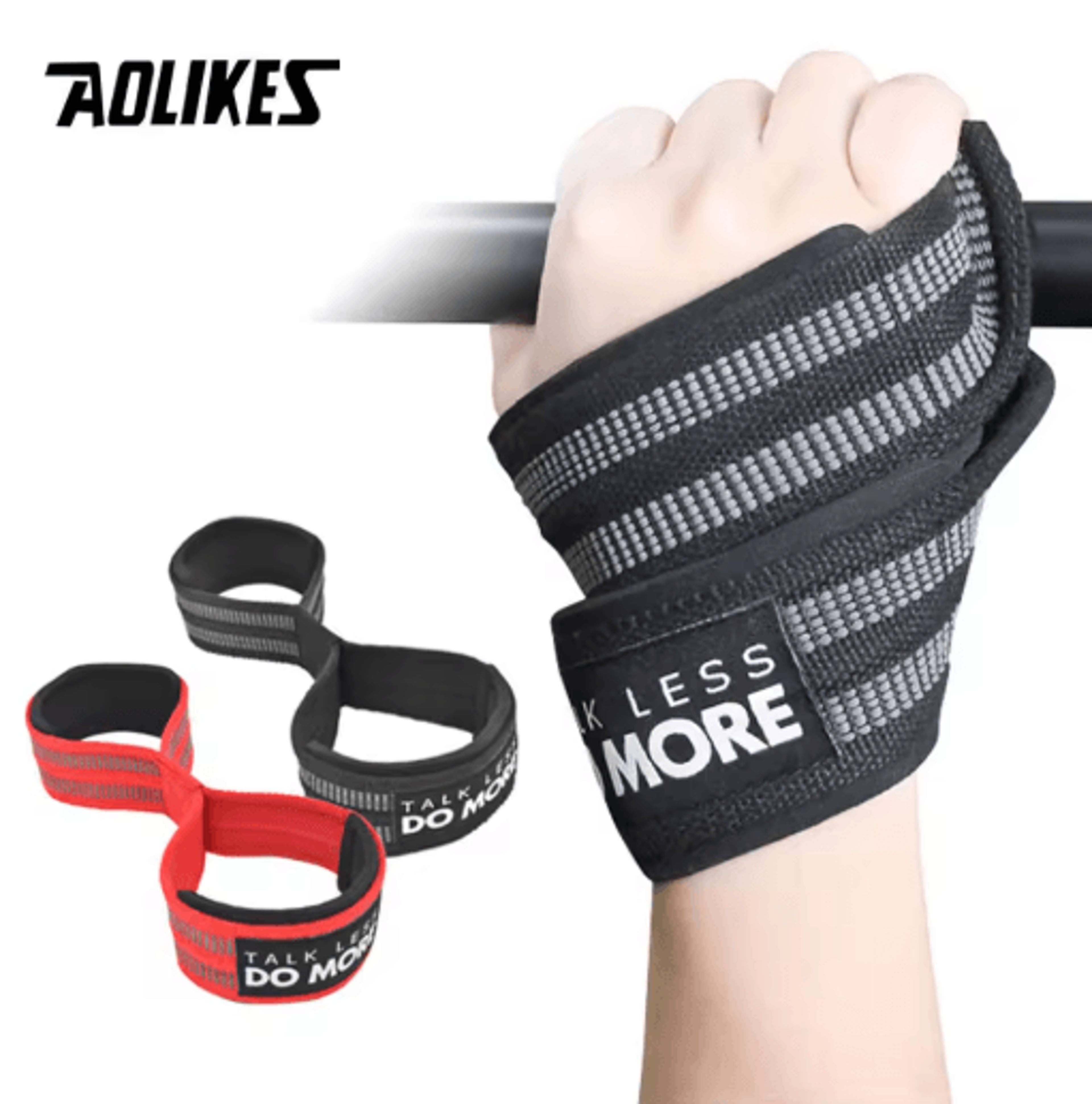 aolikes figure 8 weight lifting straps – weightlifting wrist straps for powerlifting, bodybuilding & strength training (