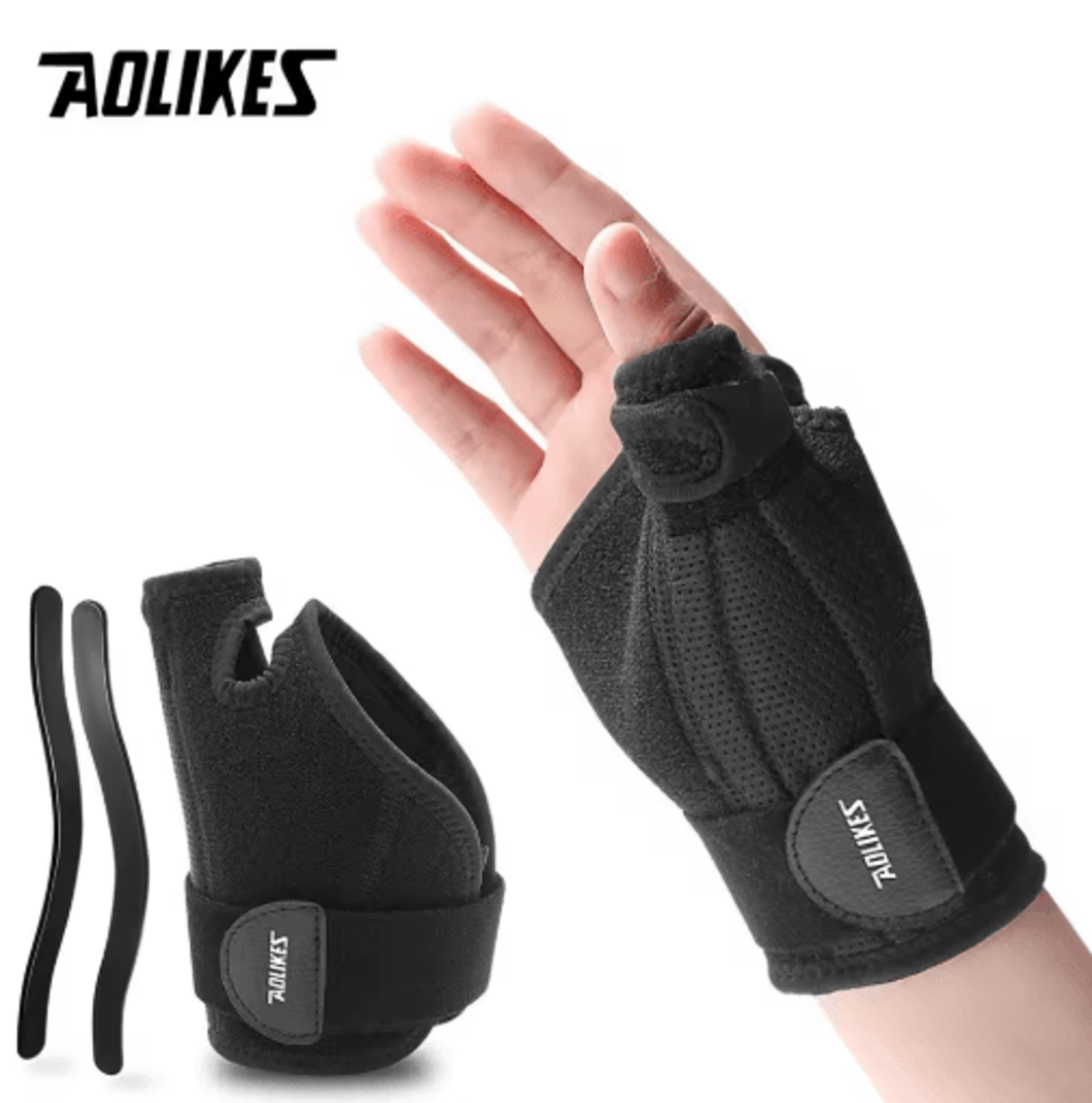 aolikes wrist brace support – wrist support wrap with forearm splint for weightlifting, gym training & everyday stabilit