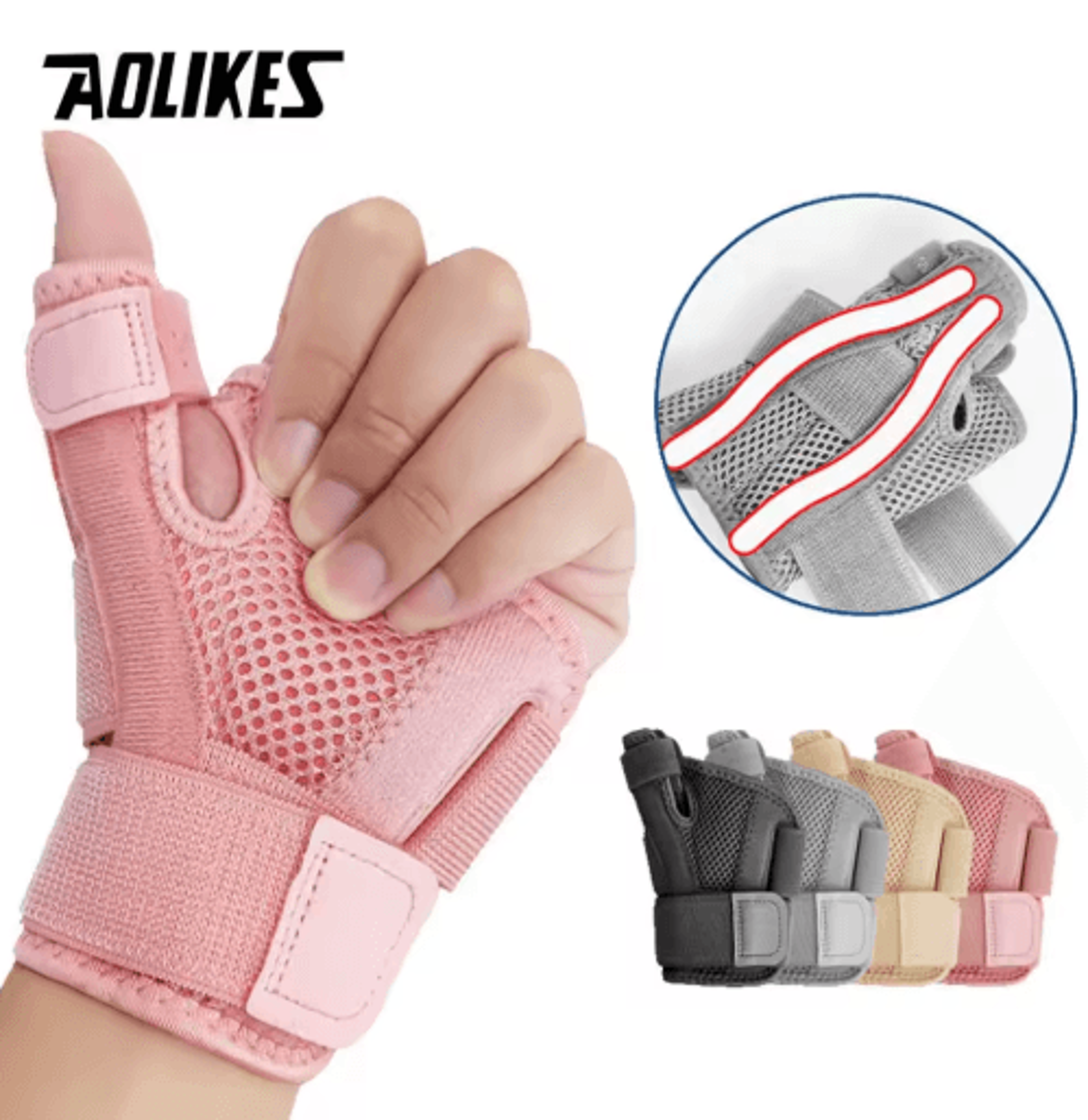 aolikes wrist thumb support brace – flexible thumb splint protector for right or left hand