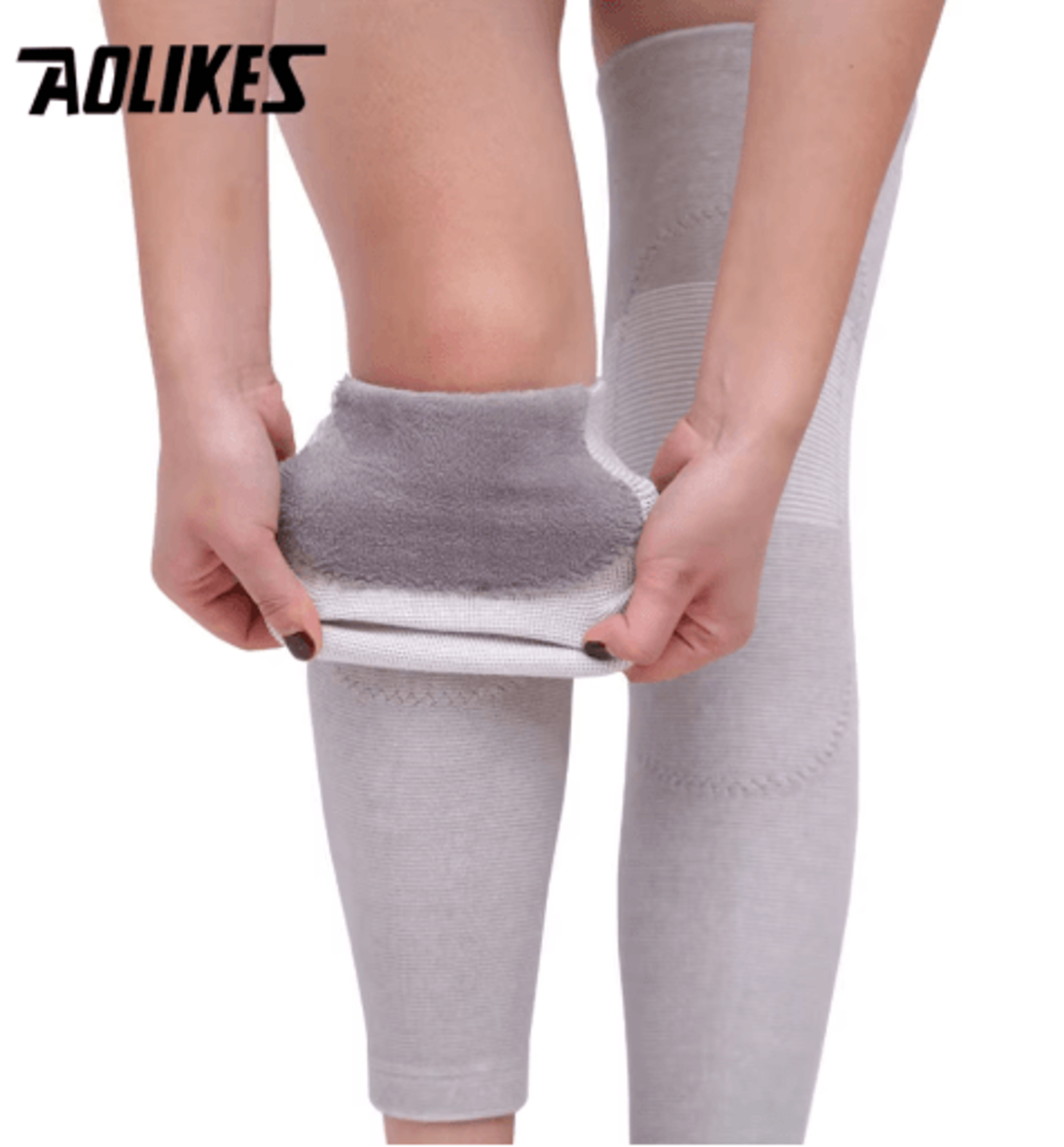 aolikes long knee pads – compression knee sleeves with calf support for sports & outdoor activities (1 pair)