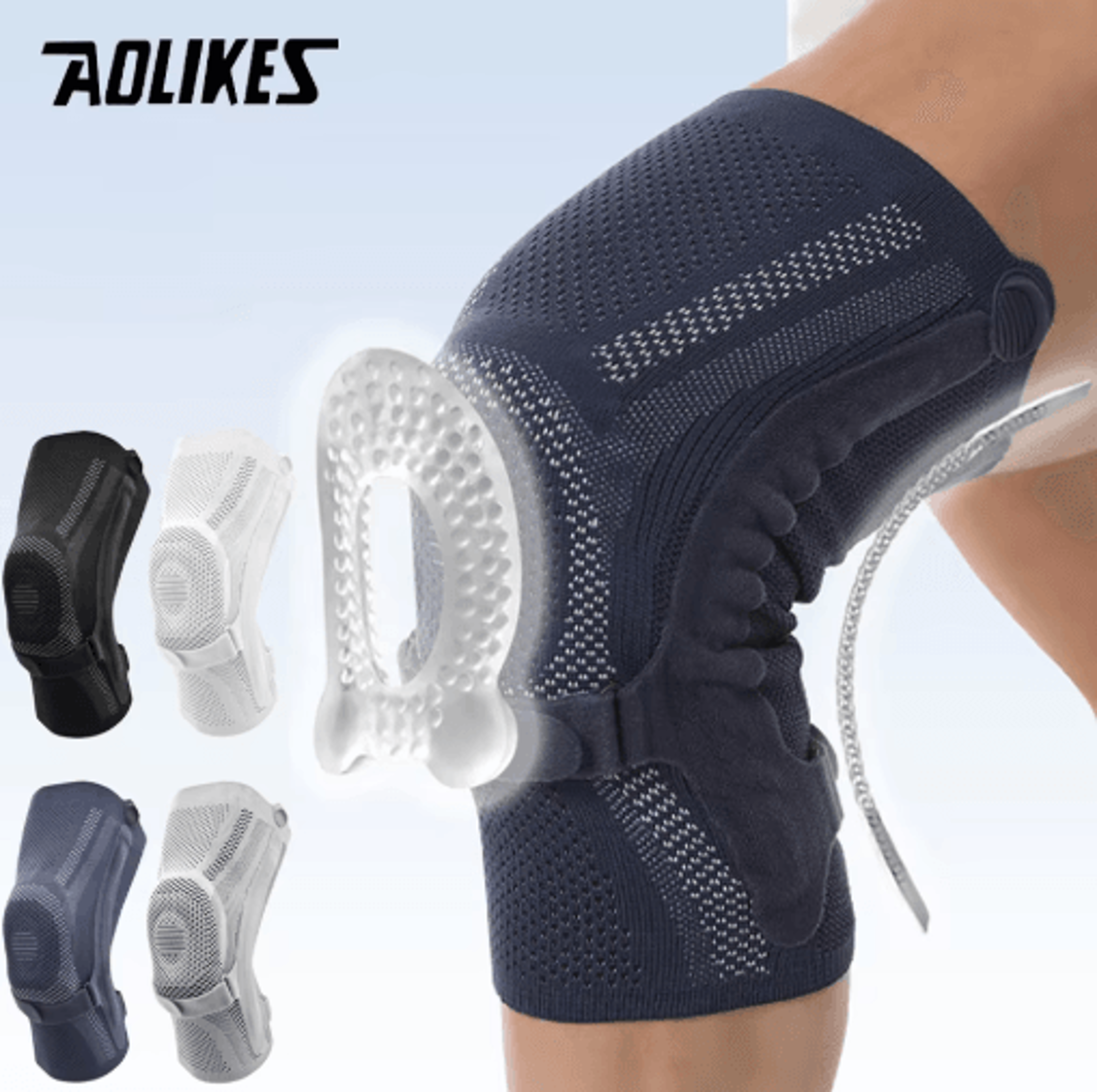 aolikes 1pcs knee brace with patella pad & side stabilizers,knee compression sleeve support for women and men, running s