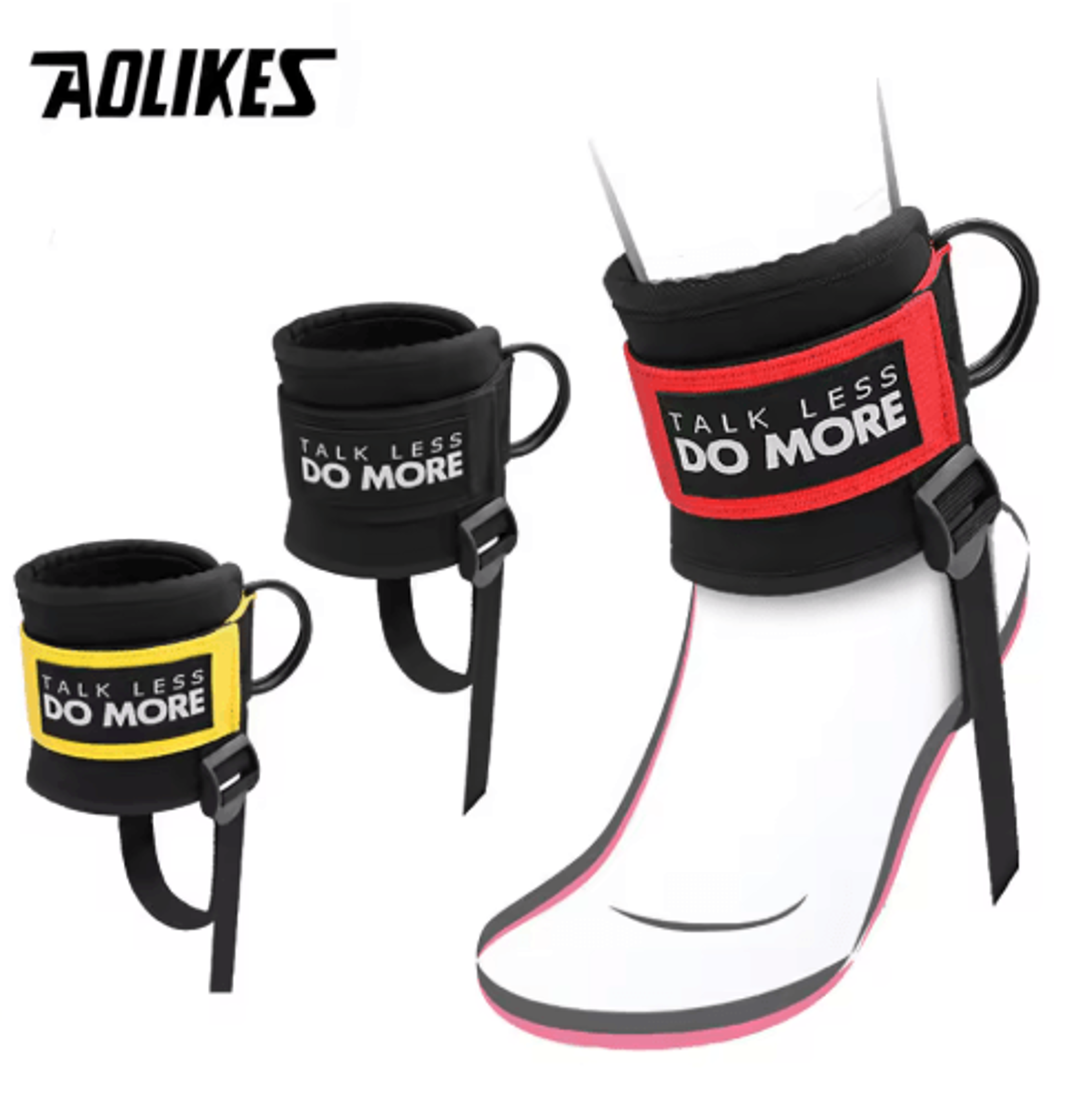 aolikes adjustable ankle straps – cable machine ankle cuffs for glute training, weight lifting & gym workouts (1 piece)