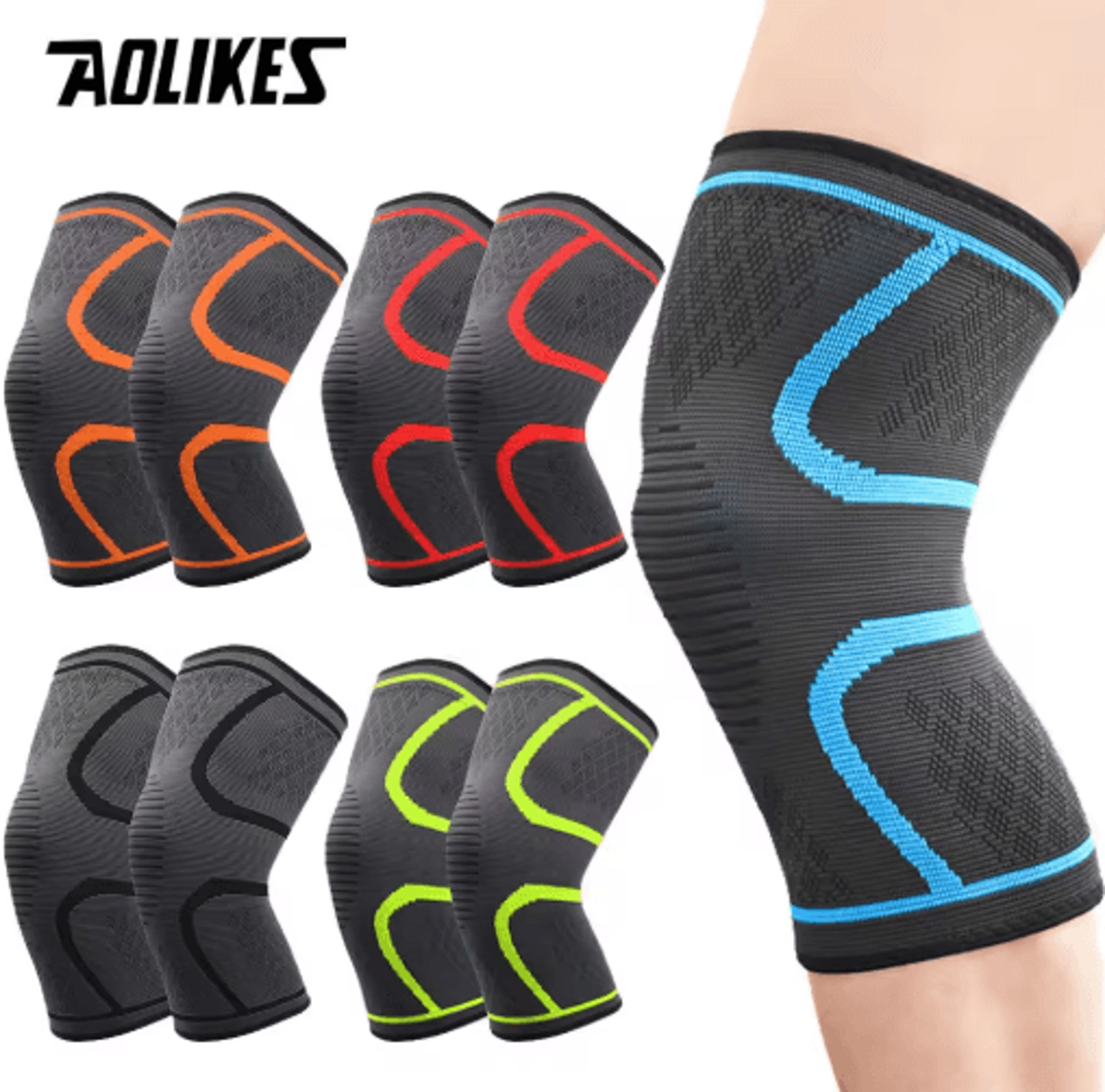 aolikes compression knee brace sleeves for knee pain relief – knee support for running, meniscus & joint stability