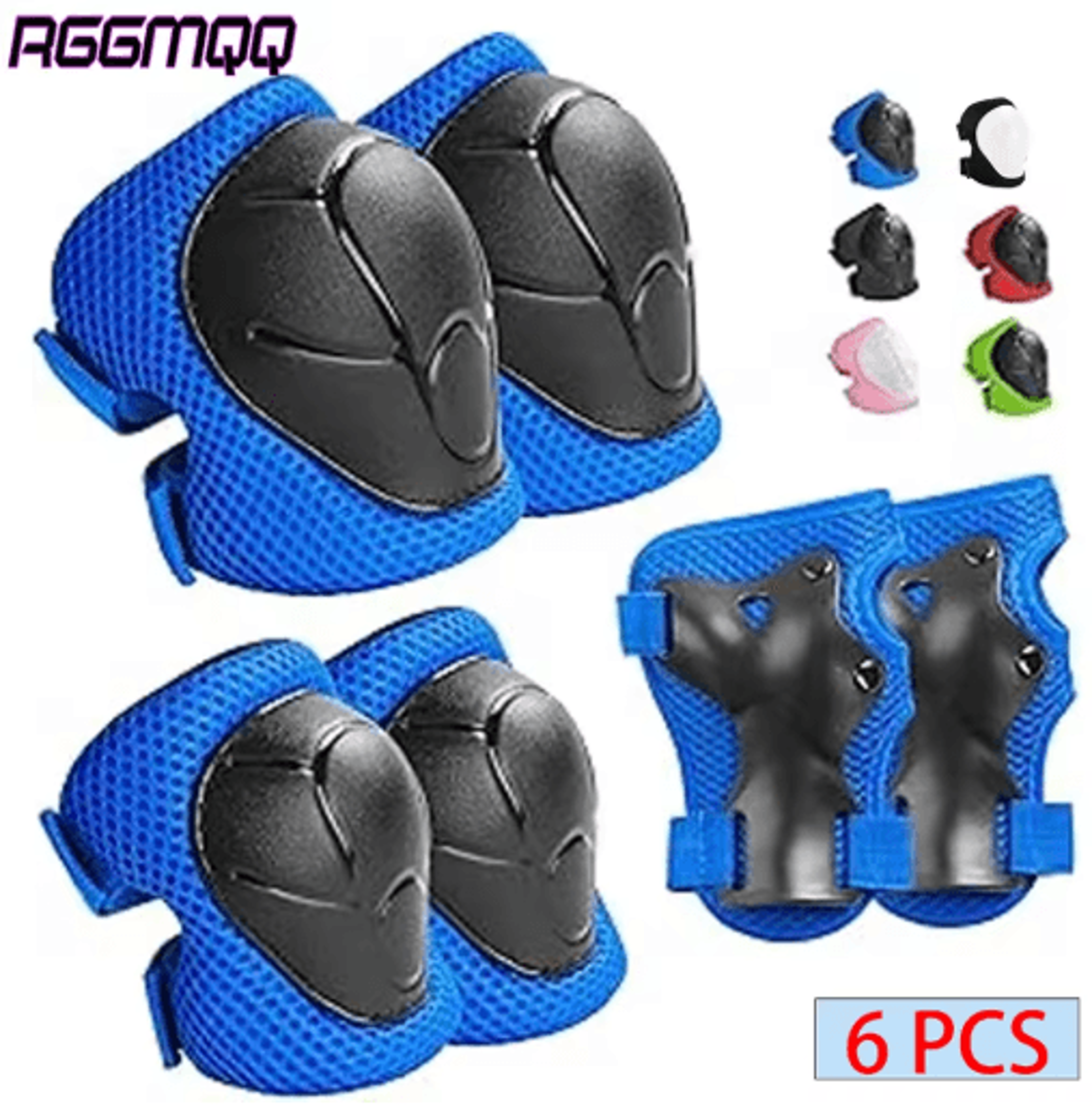 kids protective gear set – 6pcs knee pads, elbow pads & wrist guards for skating, cycling & outdoor sports